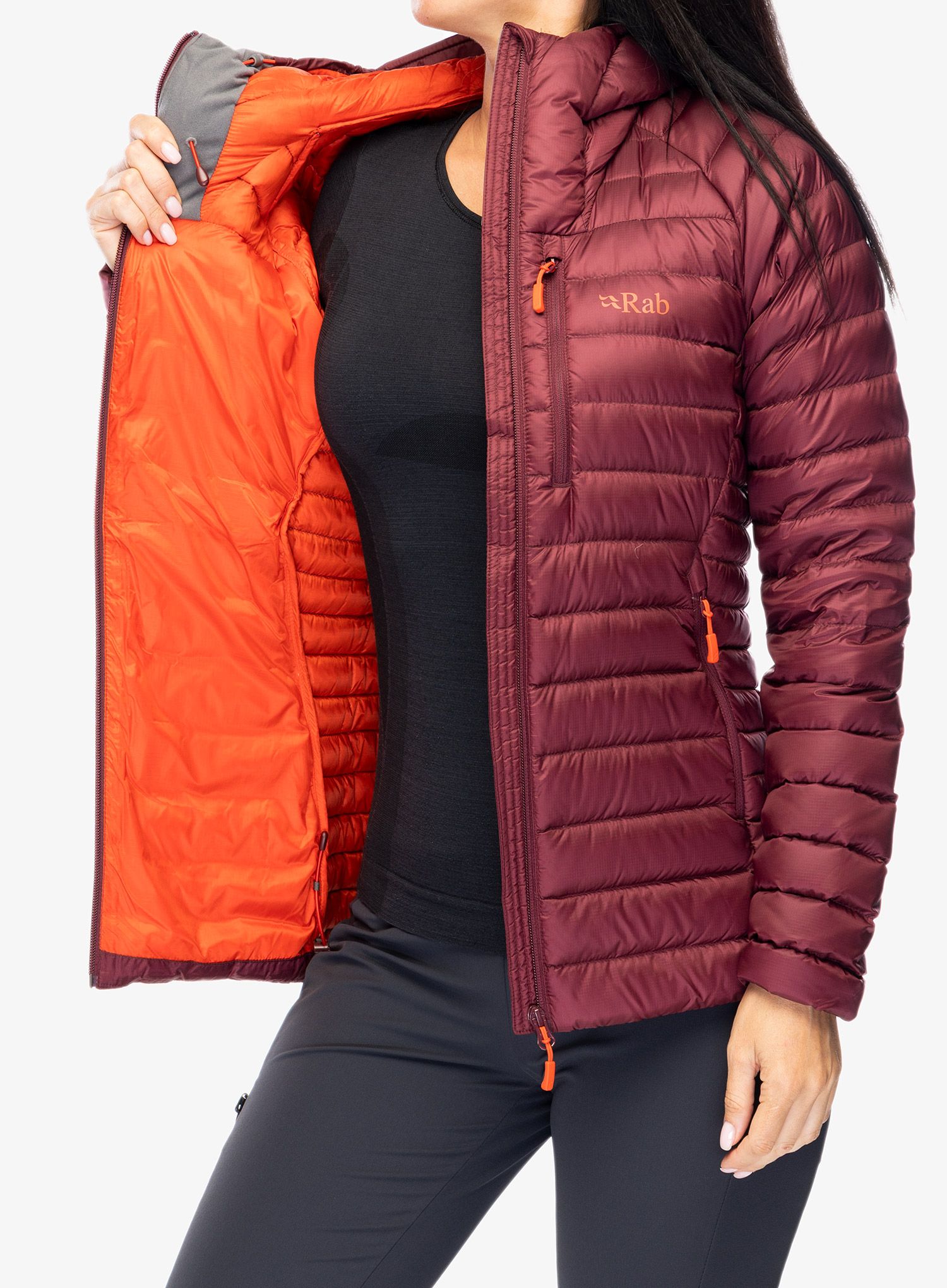 Dámská bunda Rab Microlight Alpine Long Jacket - deep heather