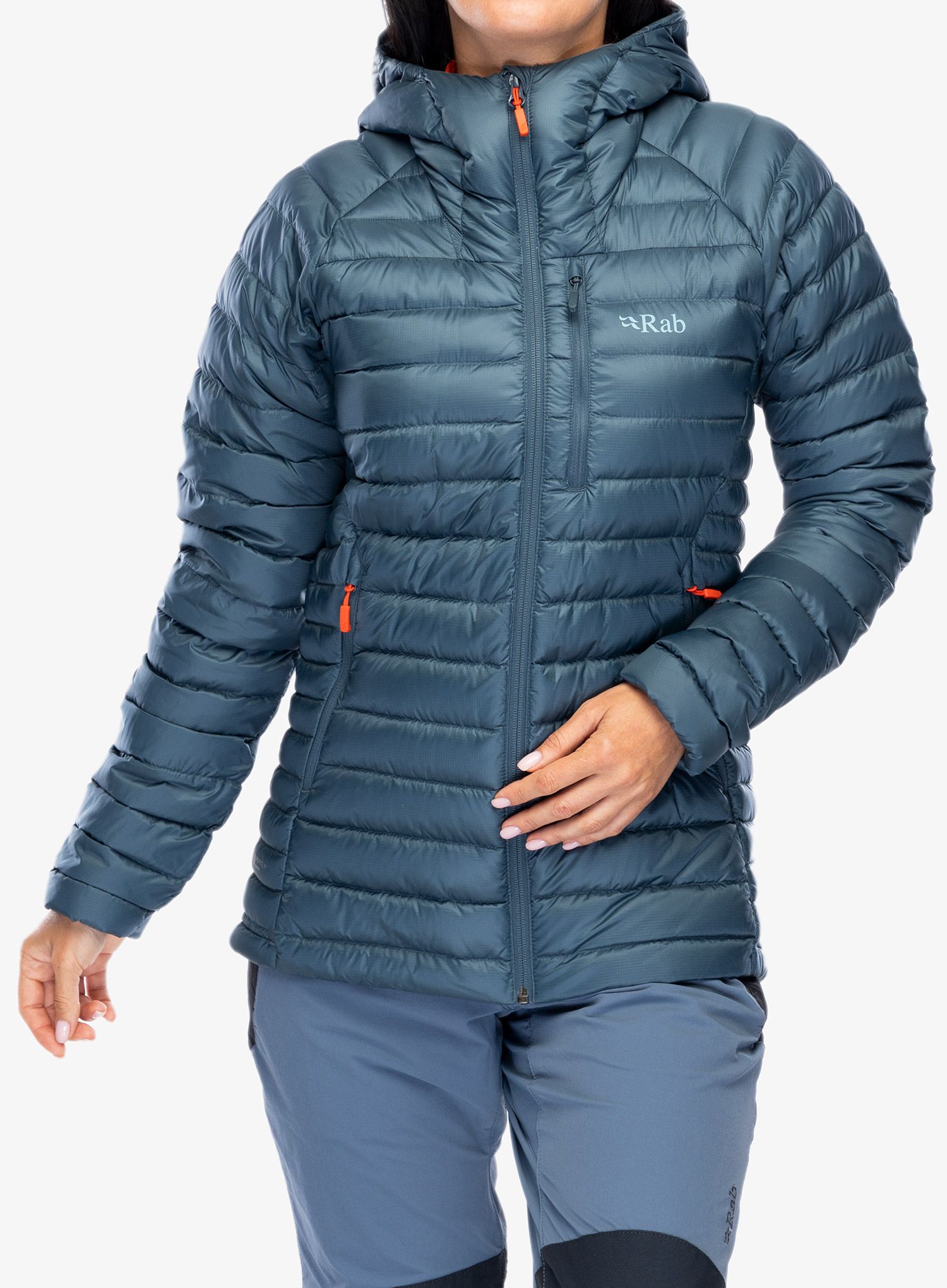 Dámská péřová bunda Rab Microlight Alpine Long Jacket - orion blue