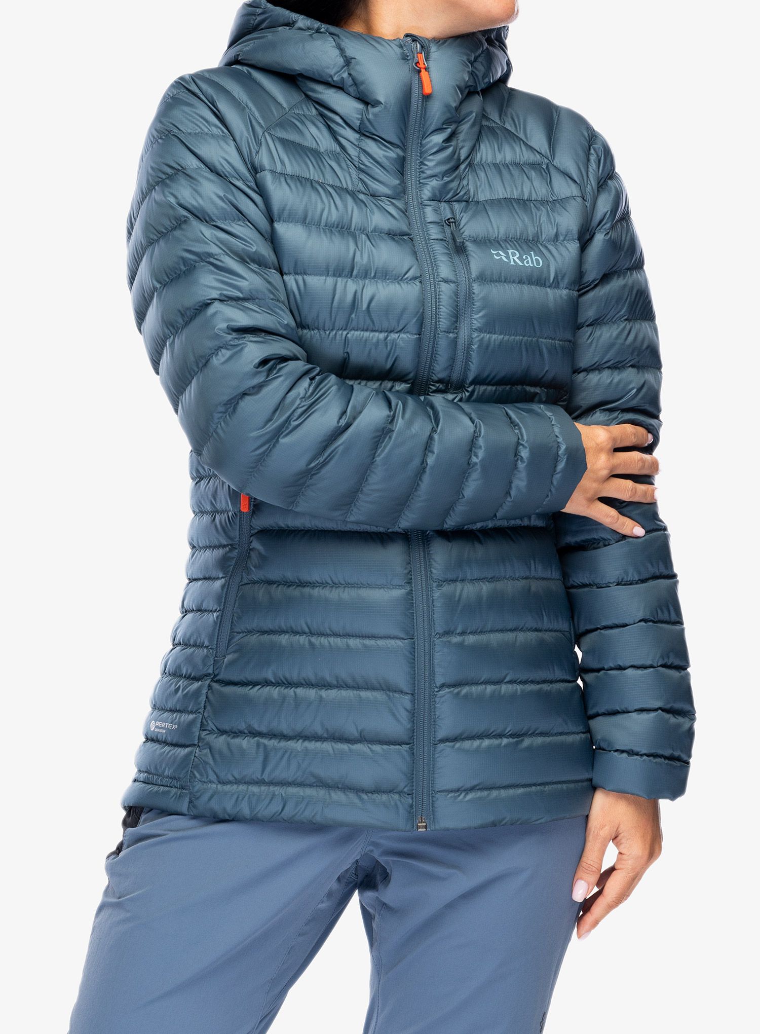 Dámská péřová bunda Rab Microlight Alpine Long Jacket - orion blue