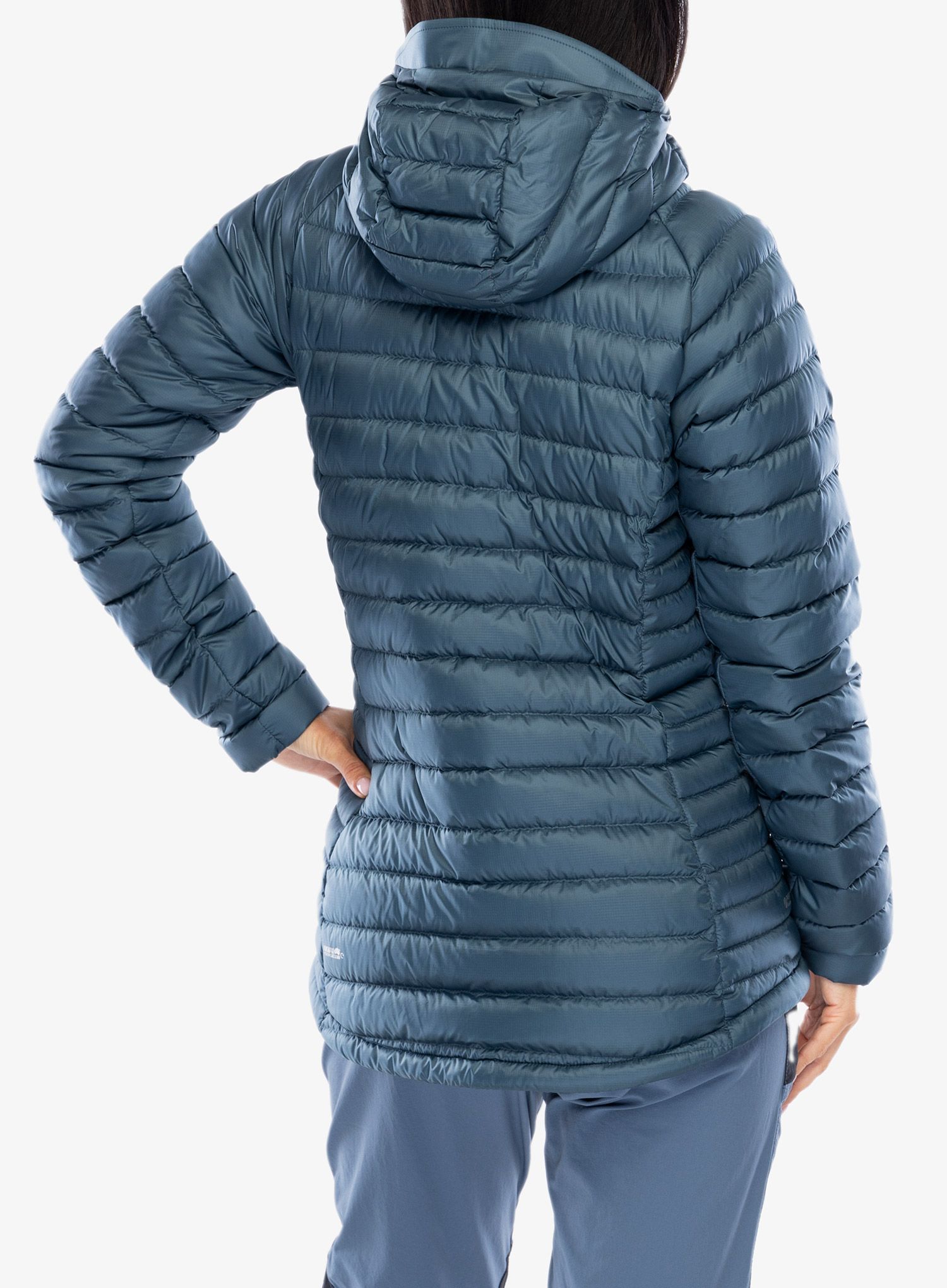 Dámská péřová bunda Rab Microlight Alpine Long Jacket - orion blue