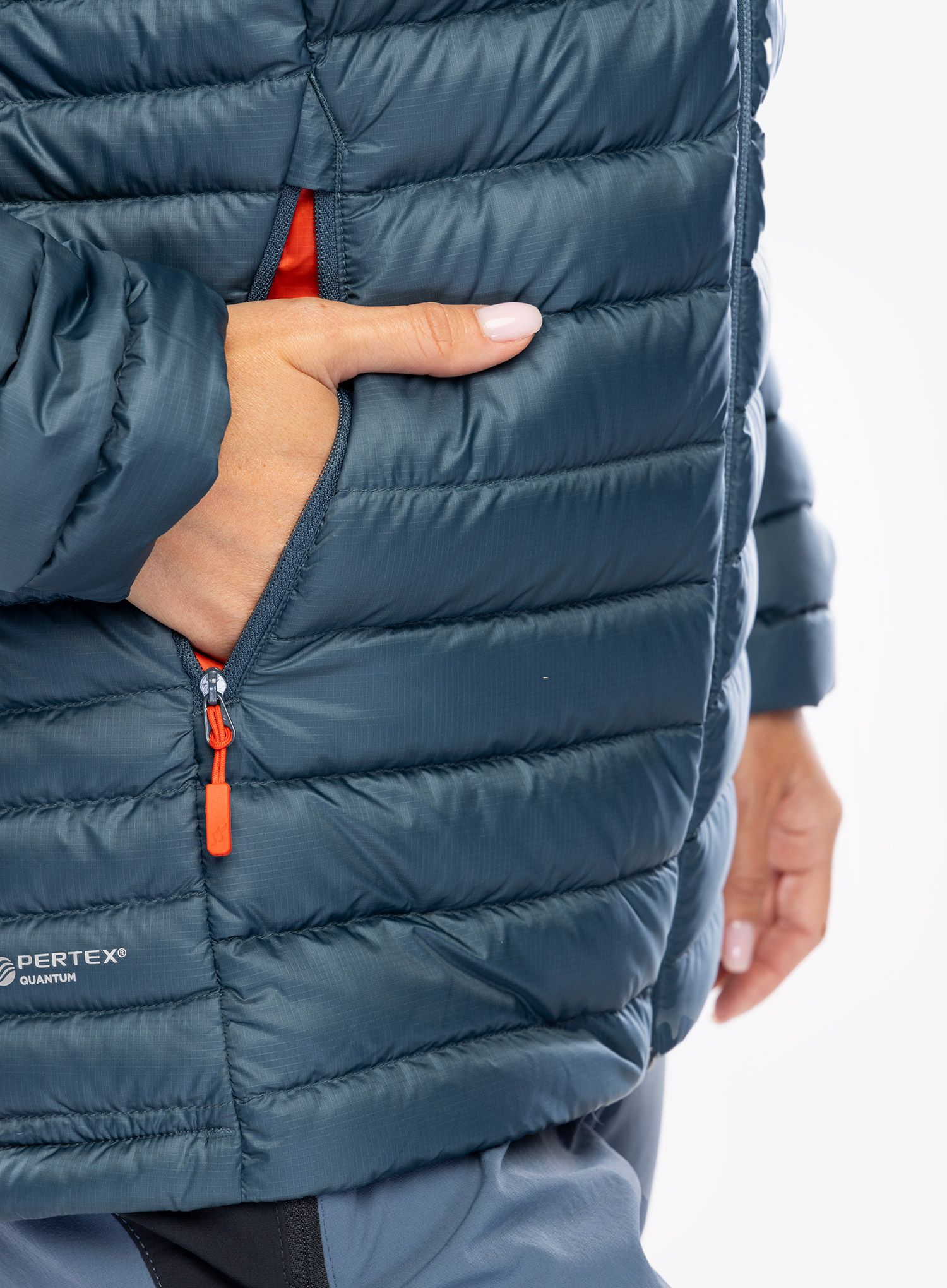 Dámská péřová bunda Rab Microlight Alpine Long Jacket - orion blue