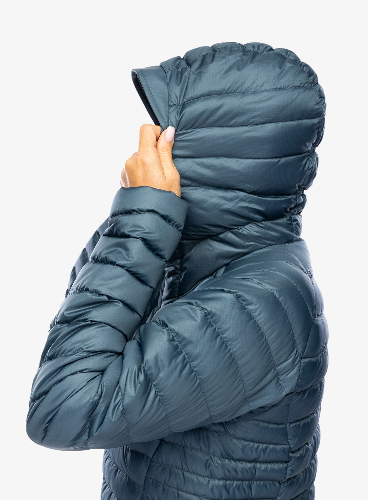 Dámská péřová bunda Rab Microlight Alpine Long Jacket - orion blue