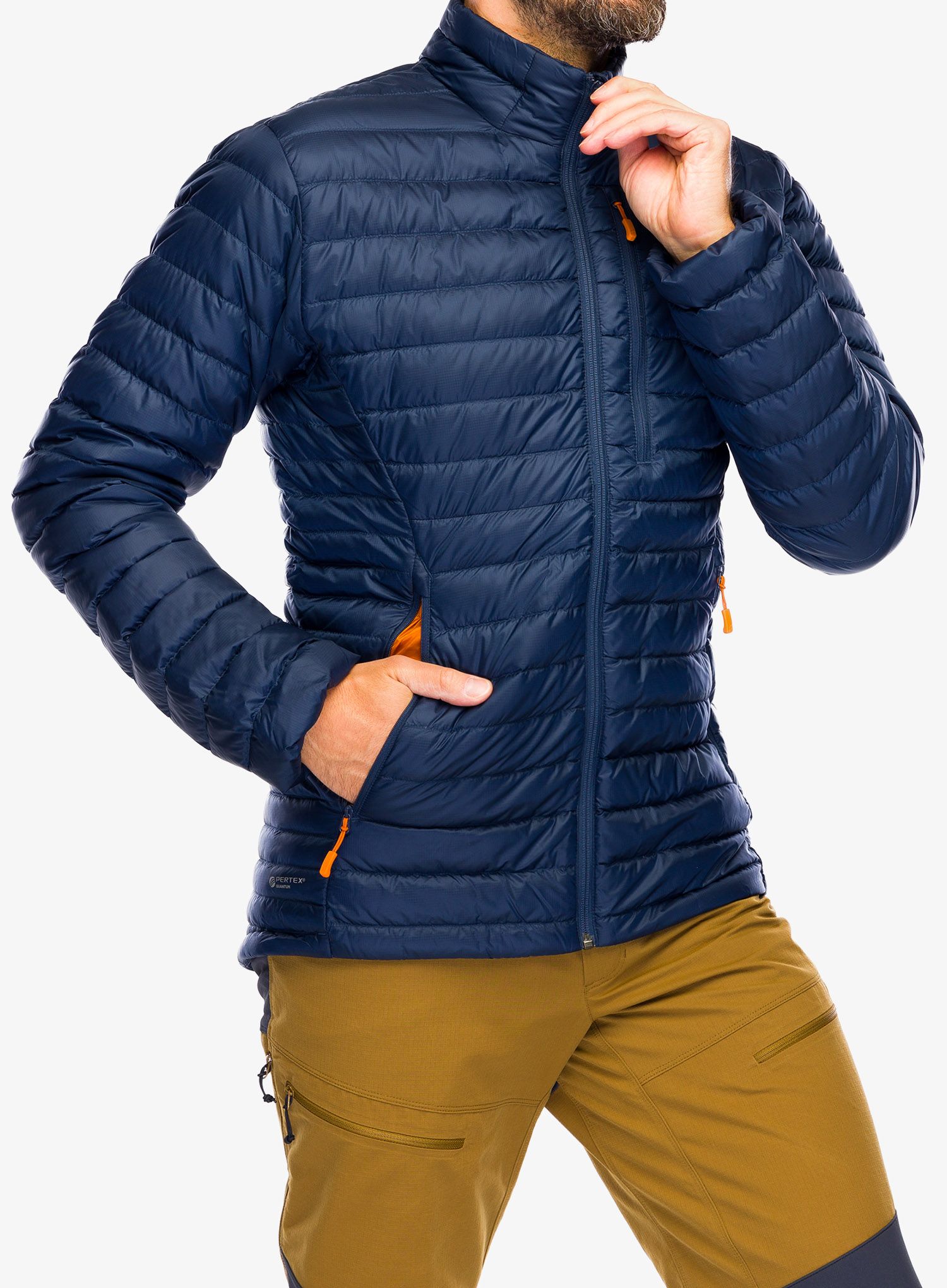 Péřová bunda Rab Microlight Jacket - deep ink/marmalade