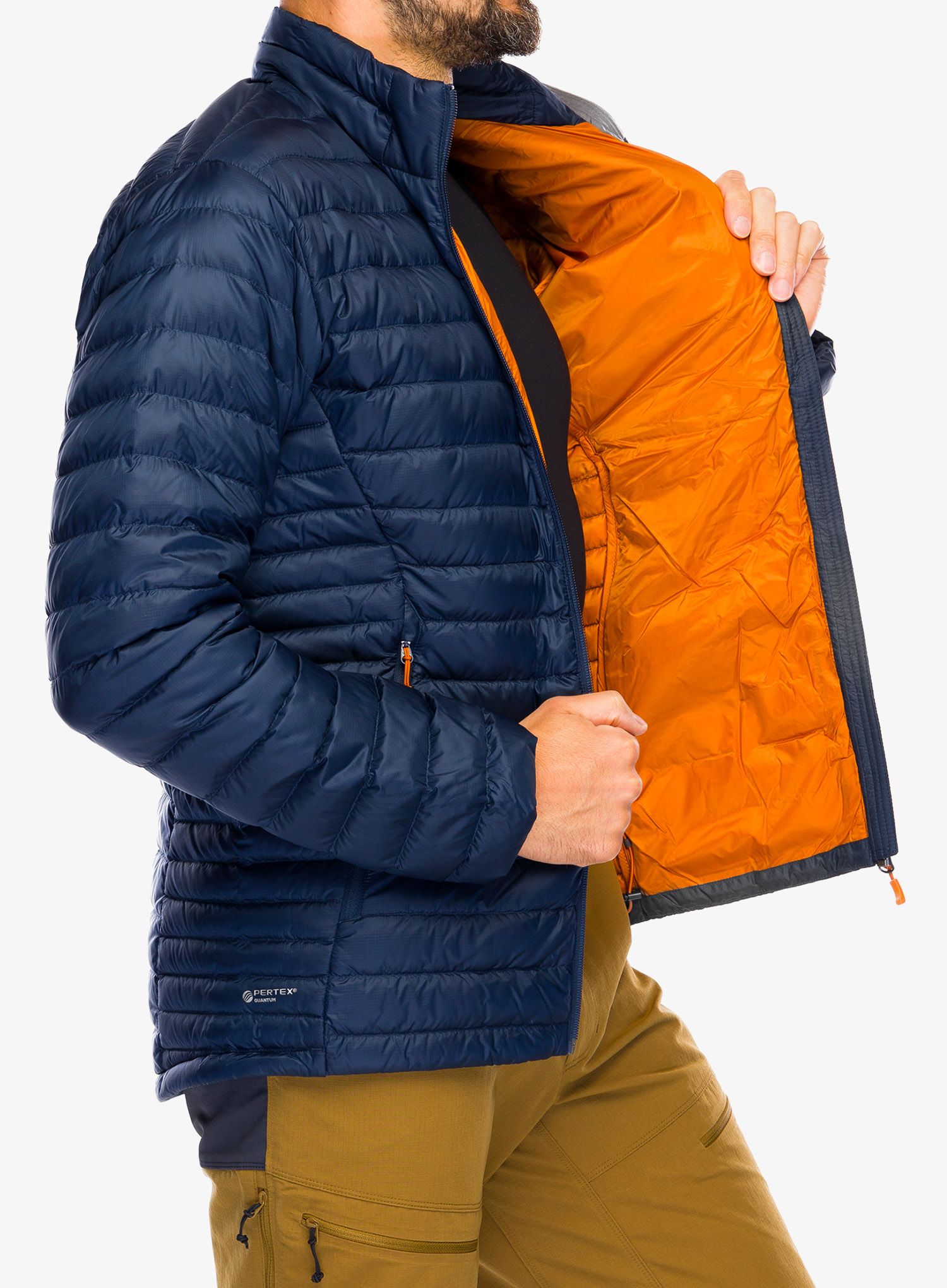 Péřová bunda Rab Microlight Jacket - deep ink/marmalade