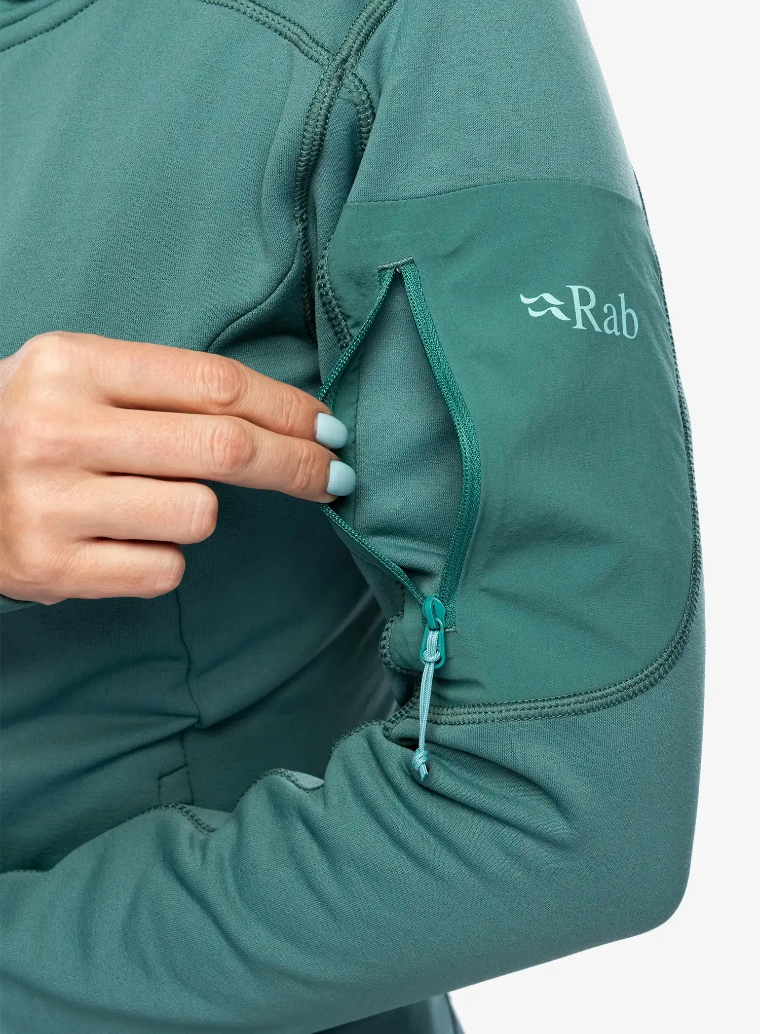 Fleece mikina dámská Rab Modulus Hoody - eucalyptus
