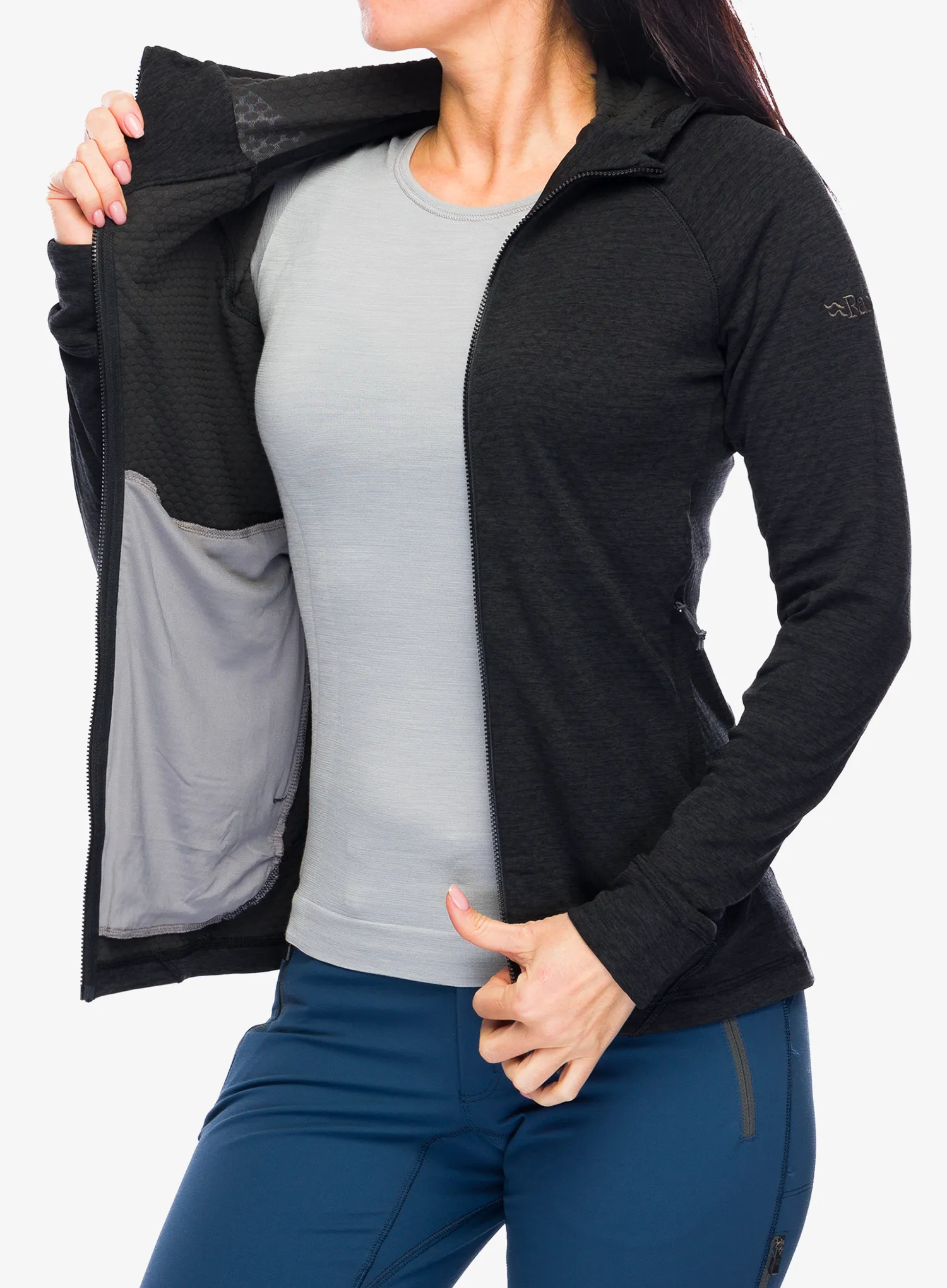 Dámská mikina s kapucí Rab Nexus Hoody - black