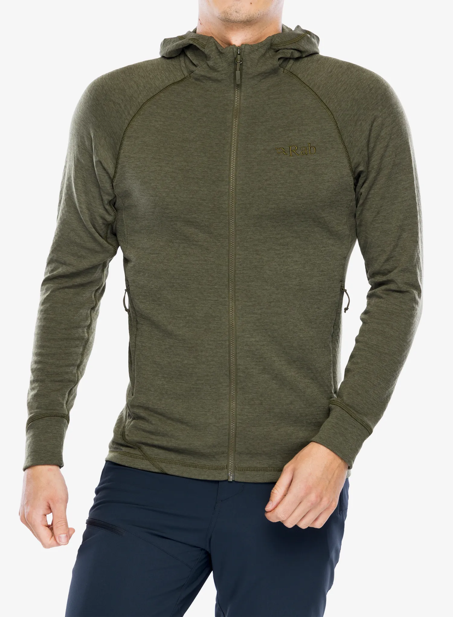 Mikina s kapucí Rab Nexus Hoody - olive/olive