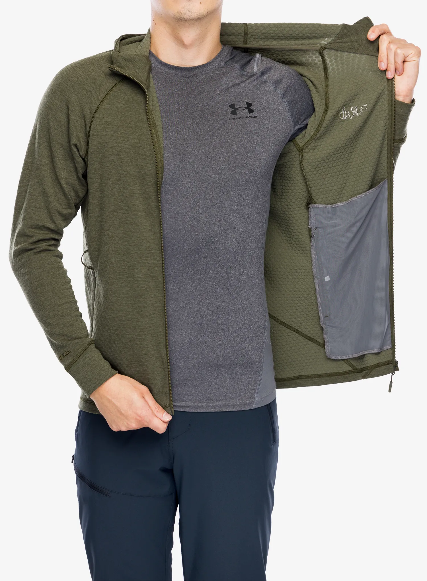 Mikina s kapucí Rab Nexus Hoody - olive/olive