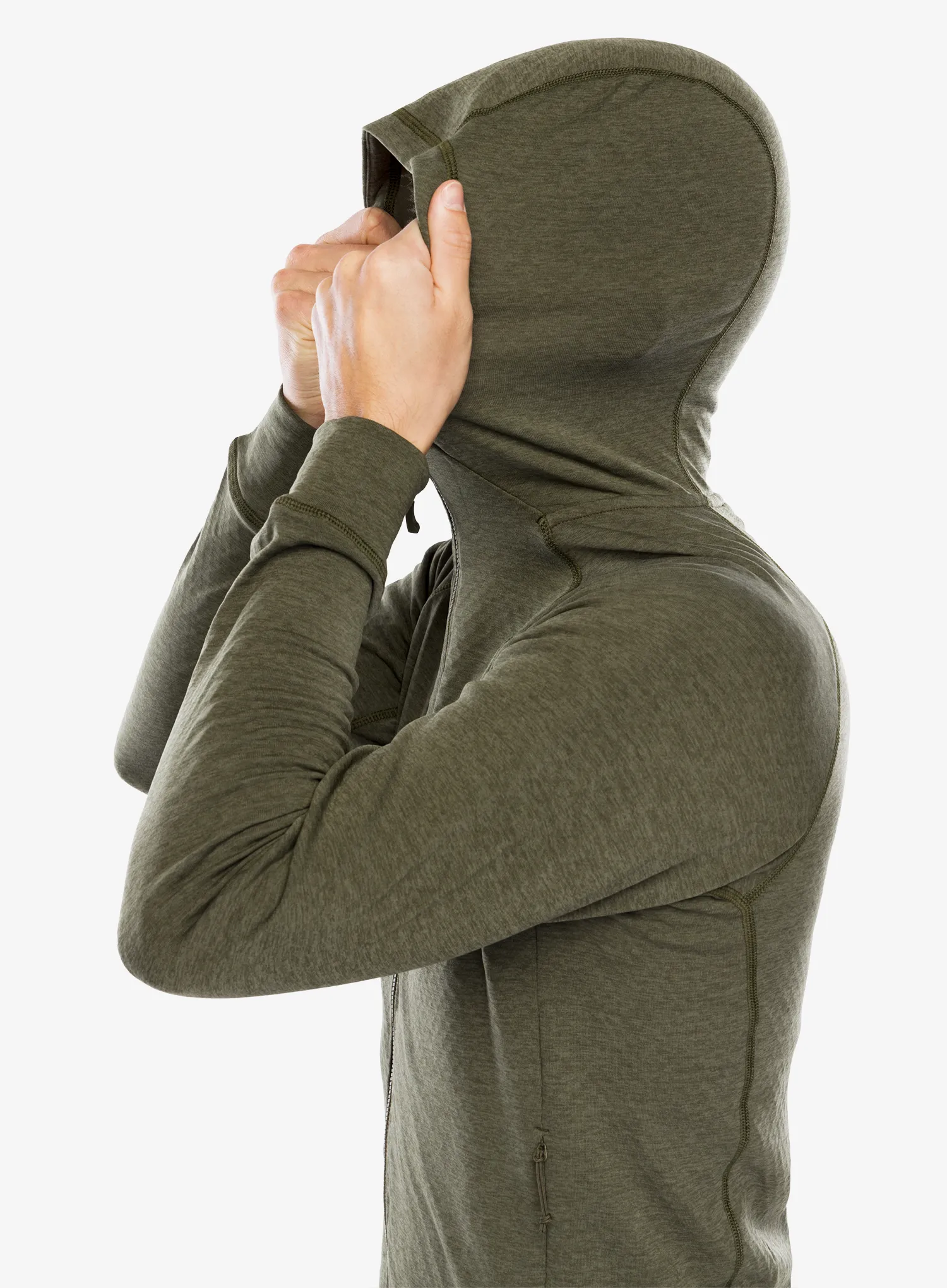 Mikina s kapucí Rab Nexus Hoody - olive/olive