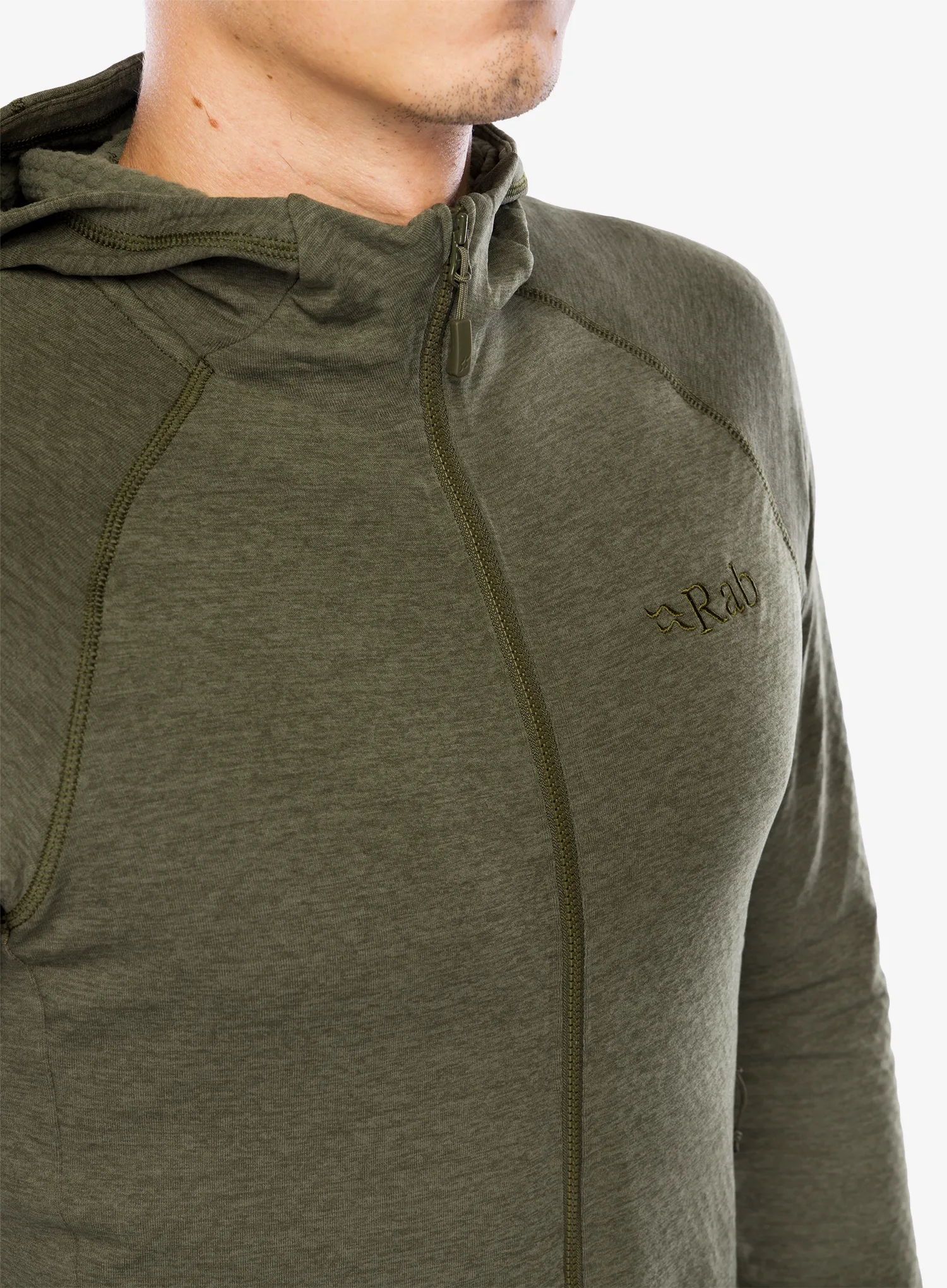 Mikina s kapucí Rab Nexus Hoody - olive/olive