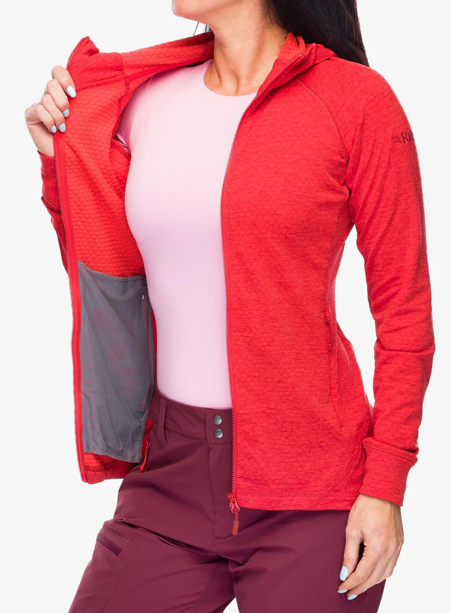 Dámská mikina s kapucí Rab Nexus Hoody - red grapefruit