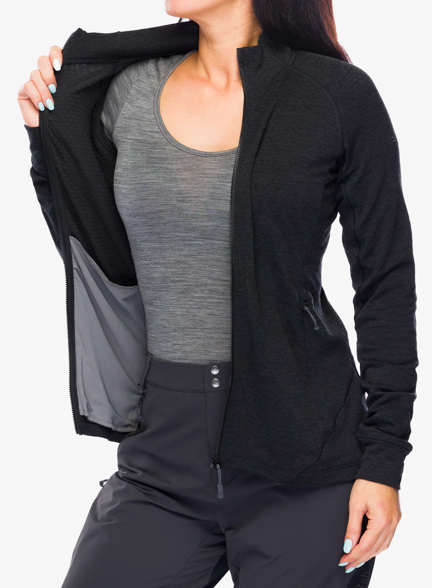 Dámská mikina na zip Rab Nexus Jacket - black
