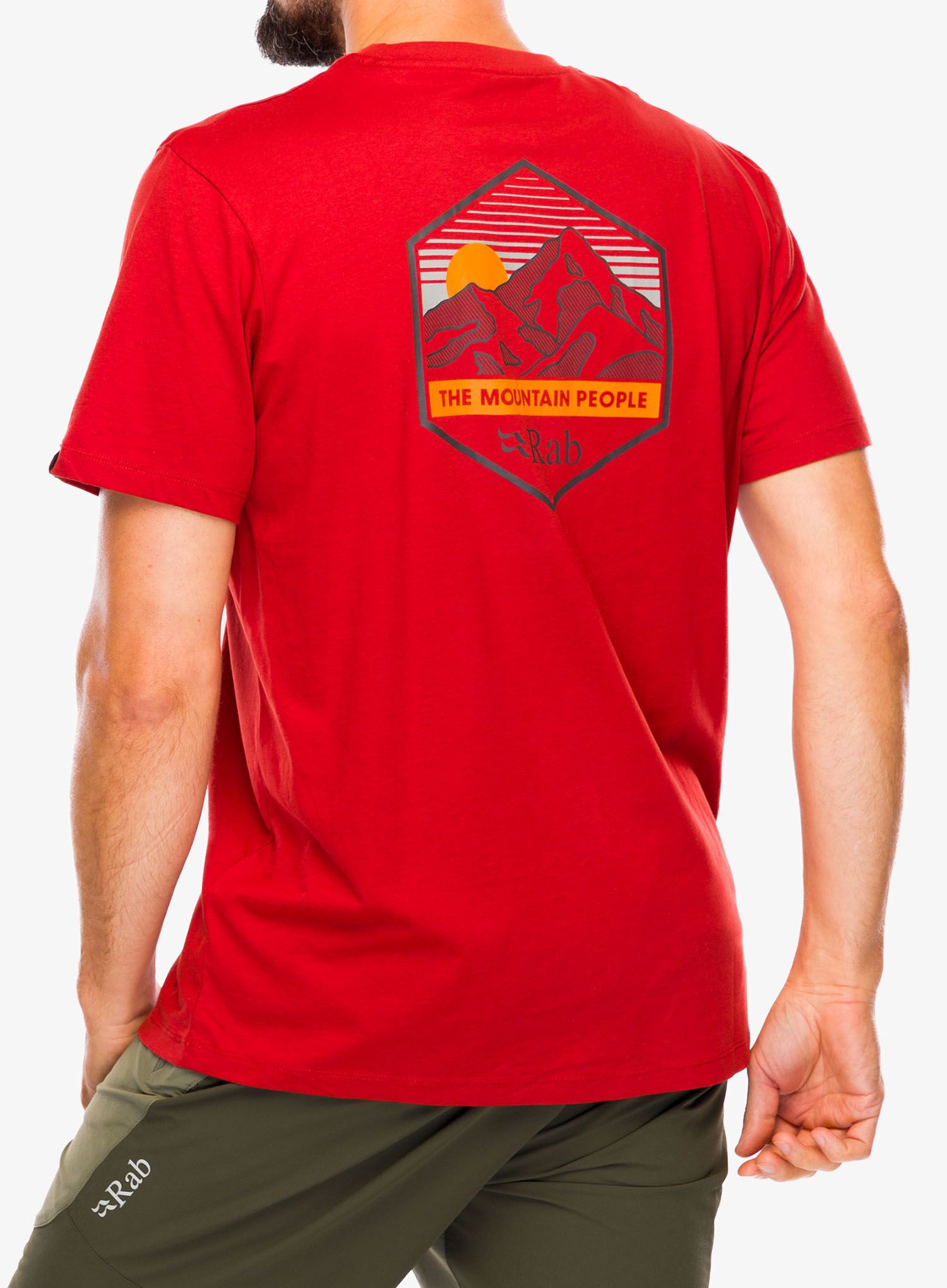 Tričko s potiskem Rab Stance Mountain Peak Tee - red clay