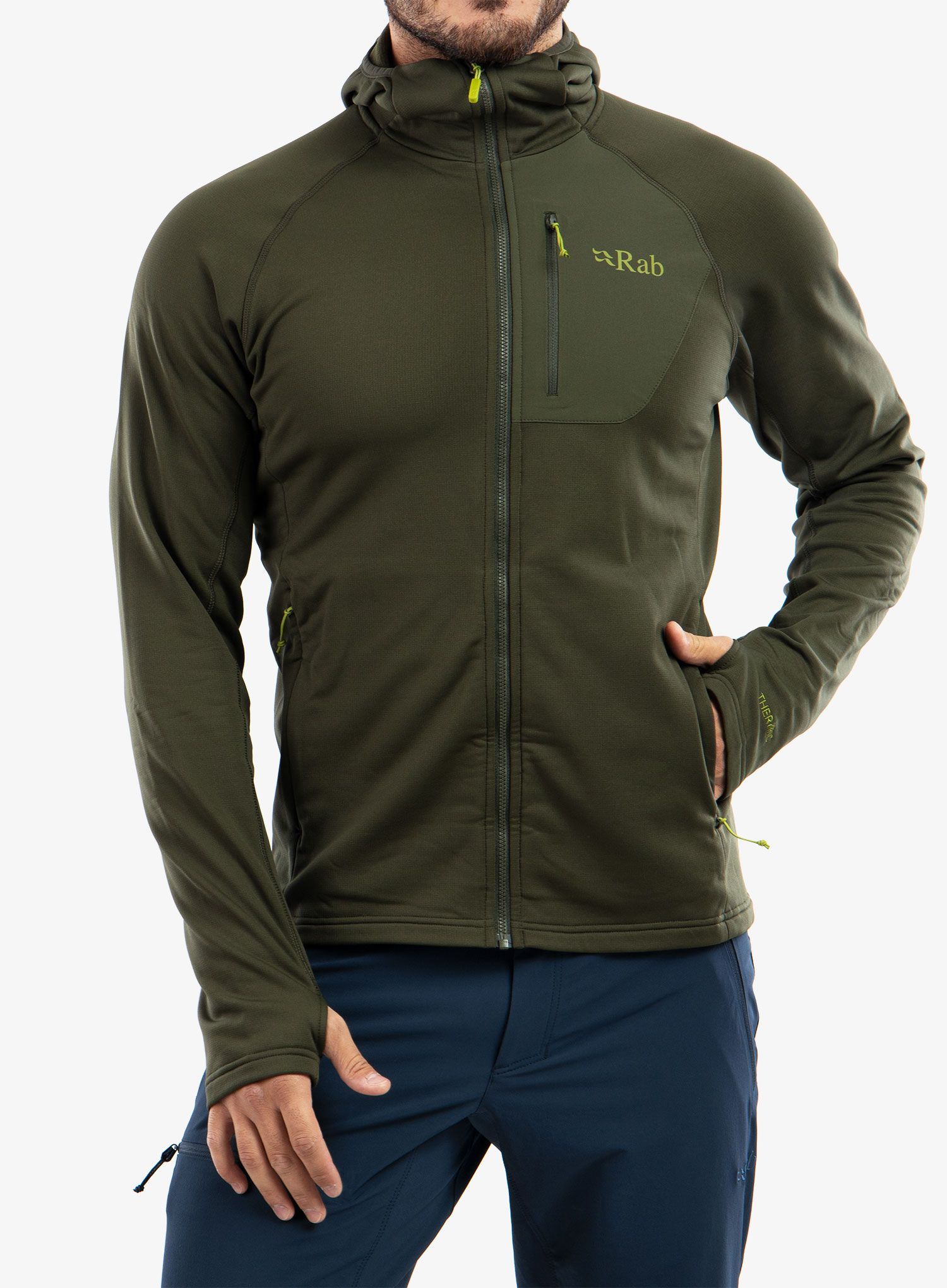 Lezecká bunda Rab Superflux Hoody - army