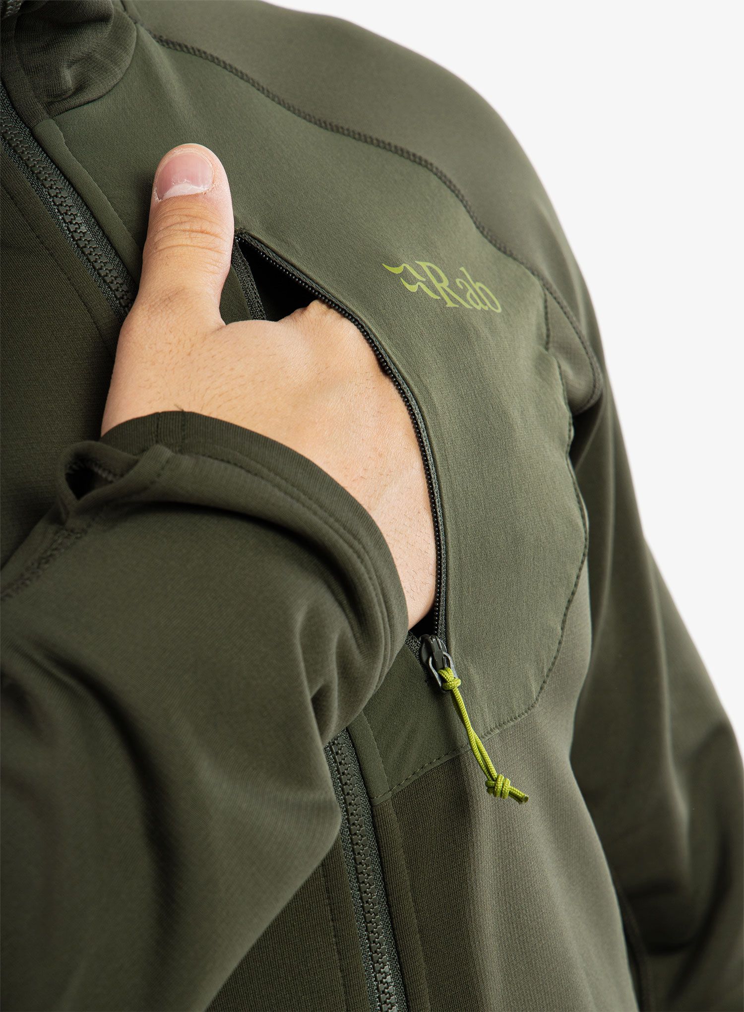 Lezecká bunda Rab Superflux Hoody - army