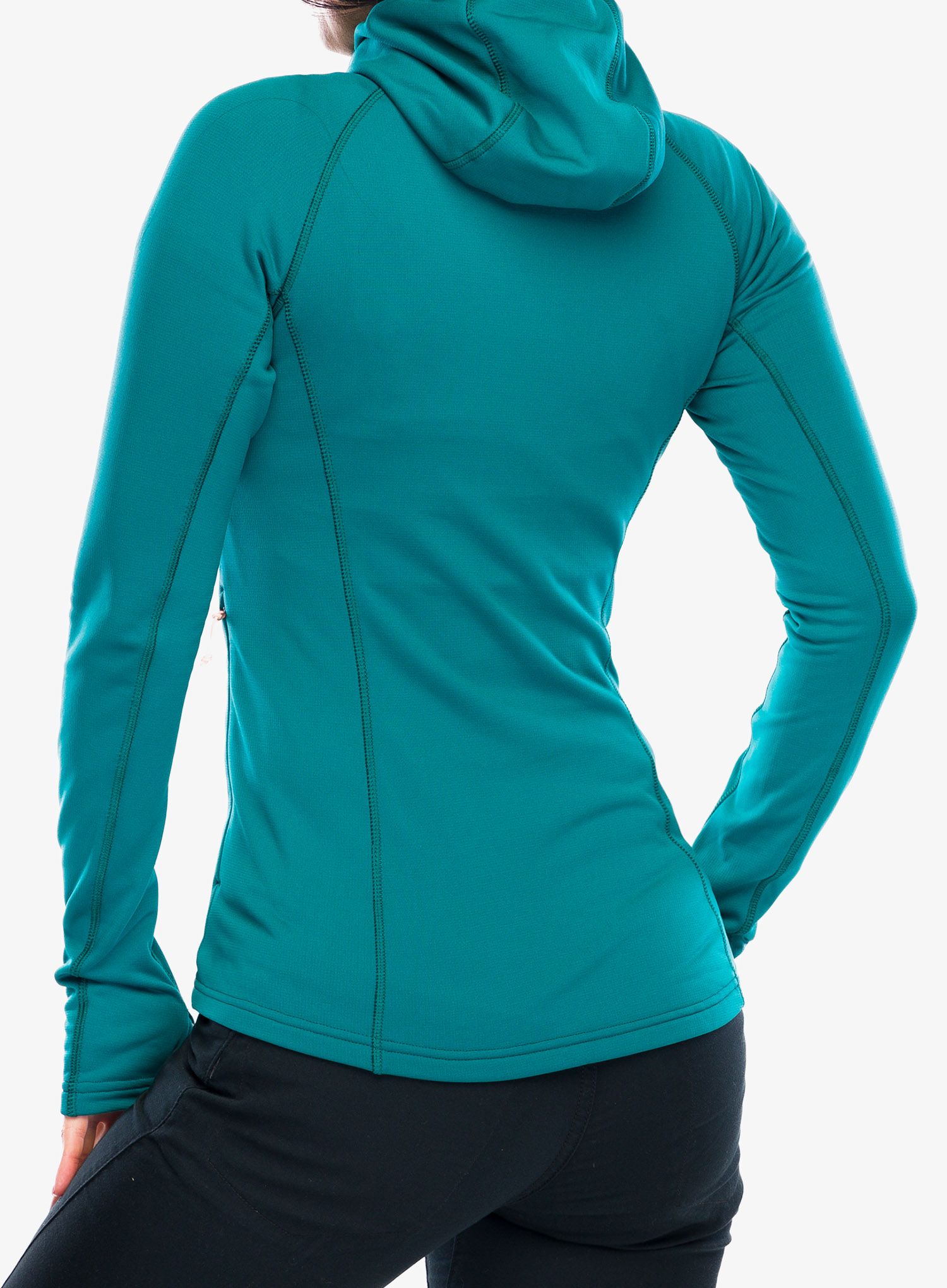 Dámská mikina s kapucí Rab Superflux Hoody - atlantis/pine