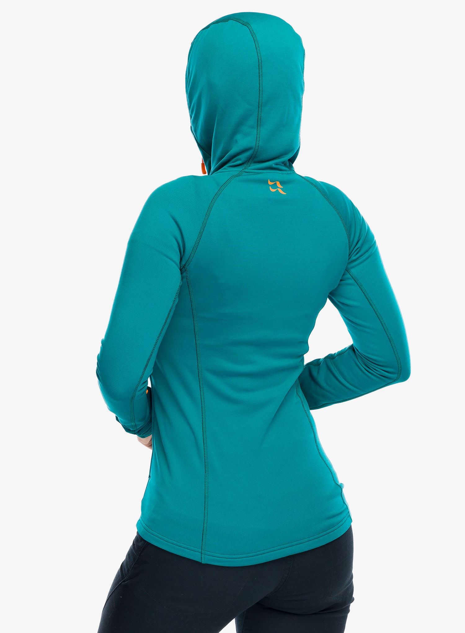 Dámská mikina s kapucí Rab Superflux Hoody - atlantis/pine