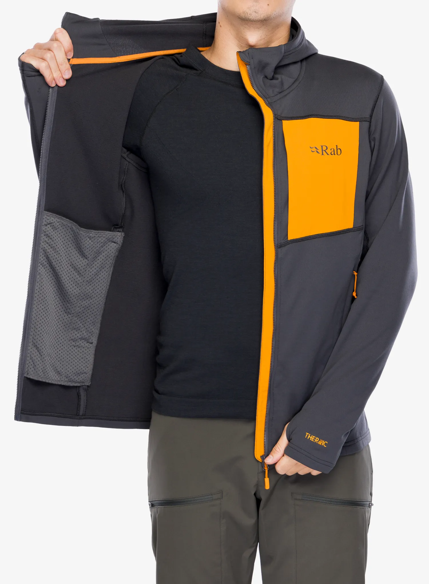 Mikina s kapucí Rab Superflux Hoody - graphene