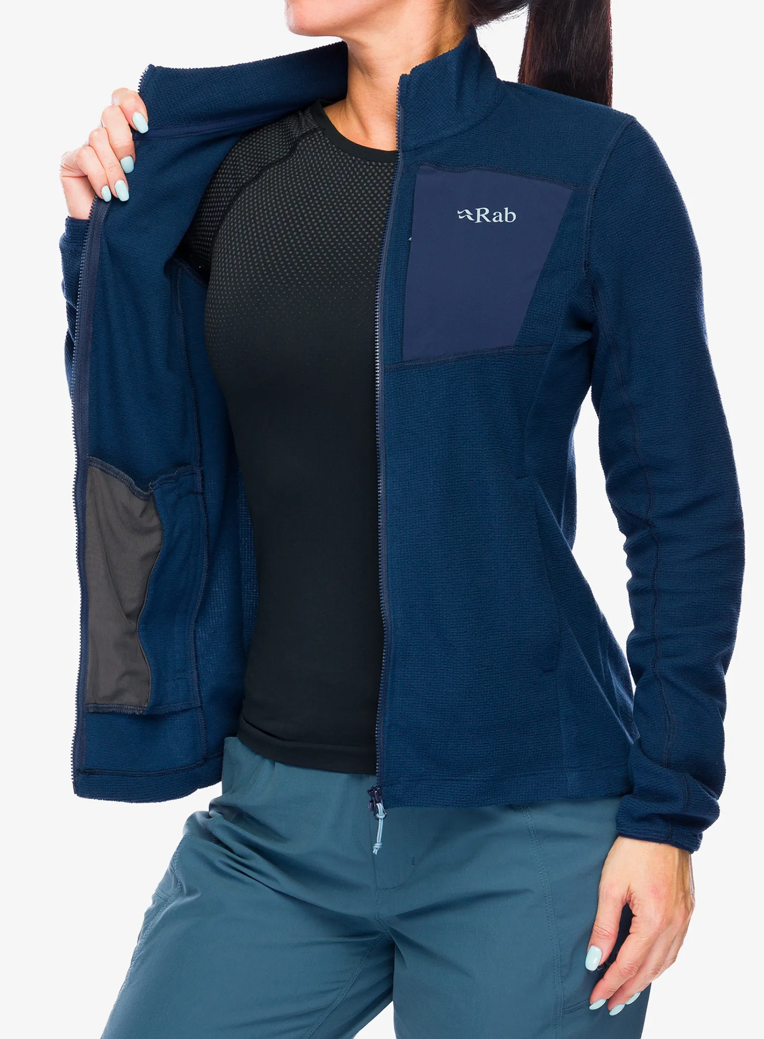 Dámská mikina na zip Rab Tecton Jacket - deep ink