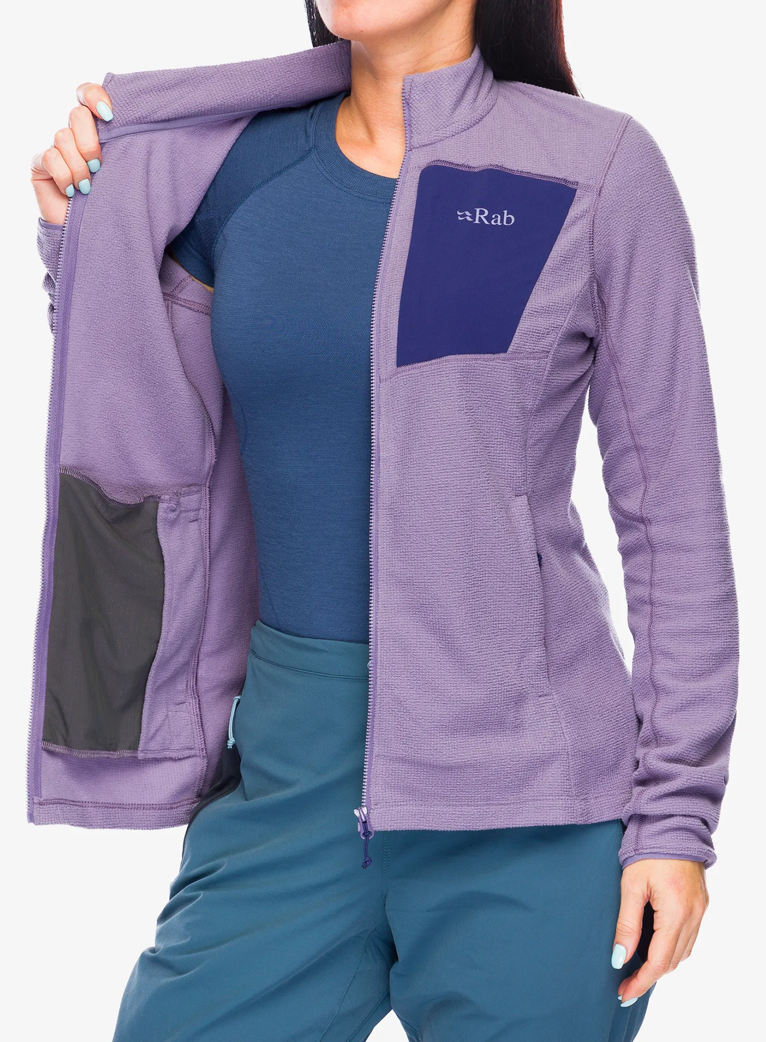 Dámská mikina na zip Rab Tecton Jacket - purple sage