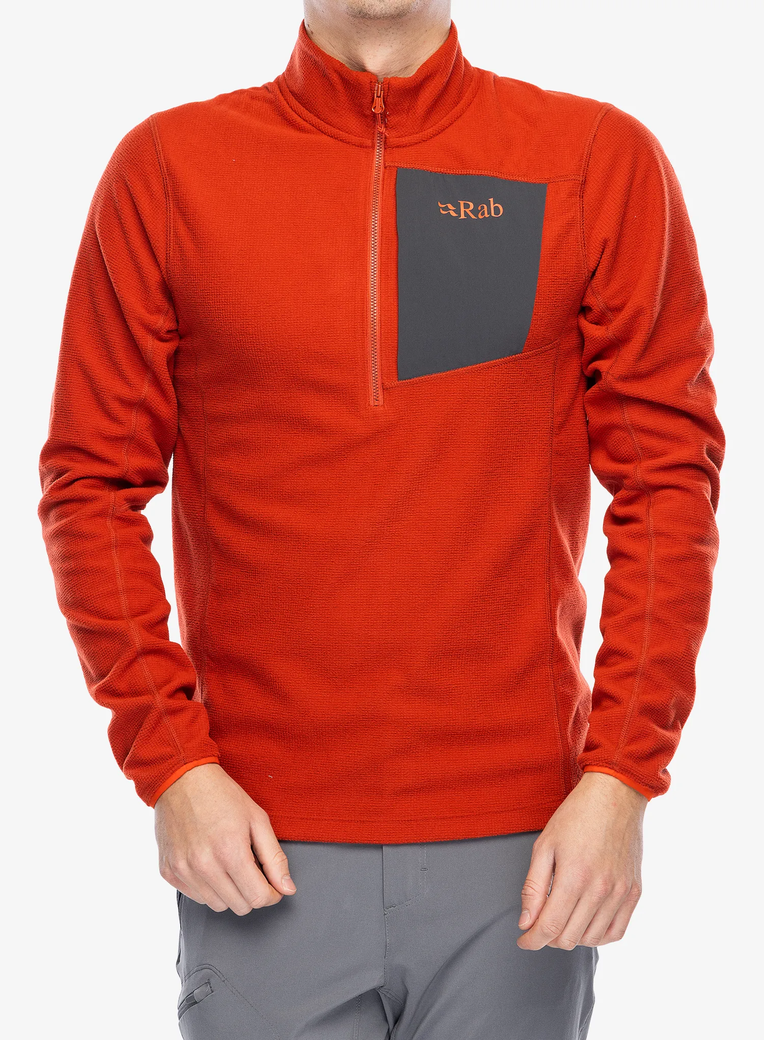 Mikina se zipem Rab Tecton Pull-On - red clay