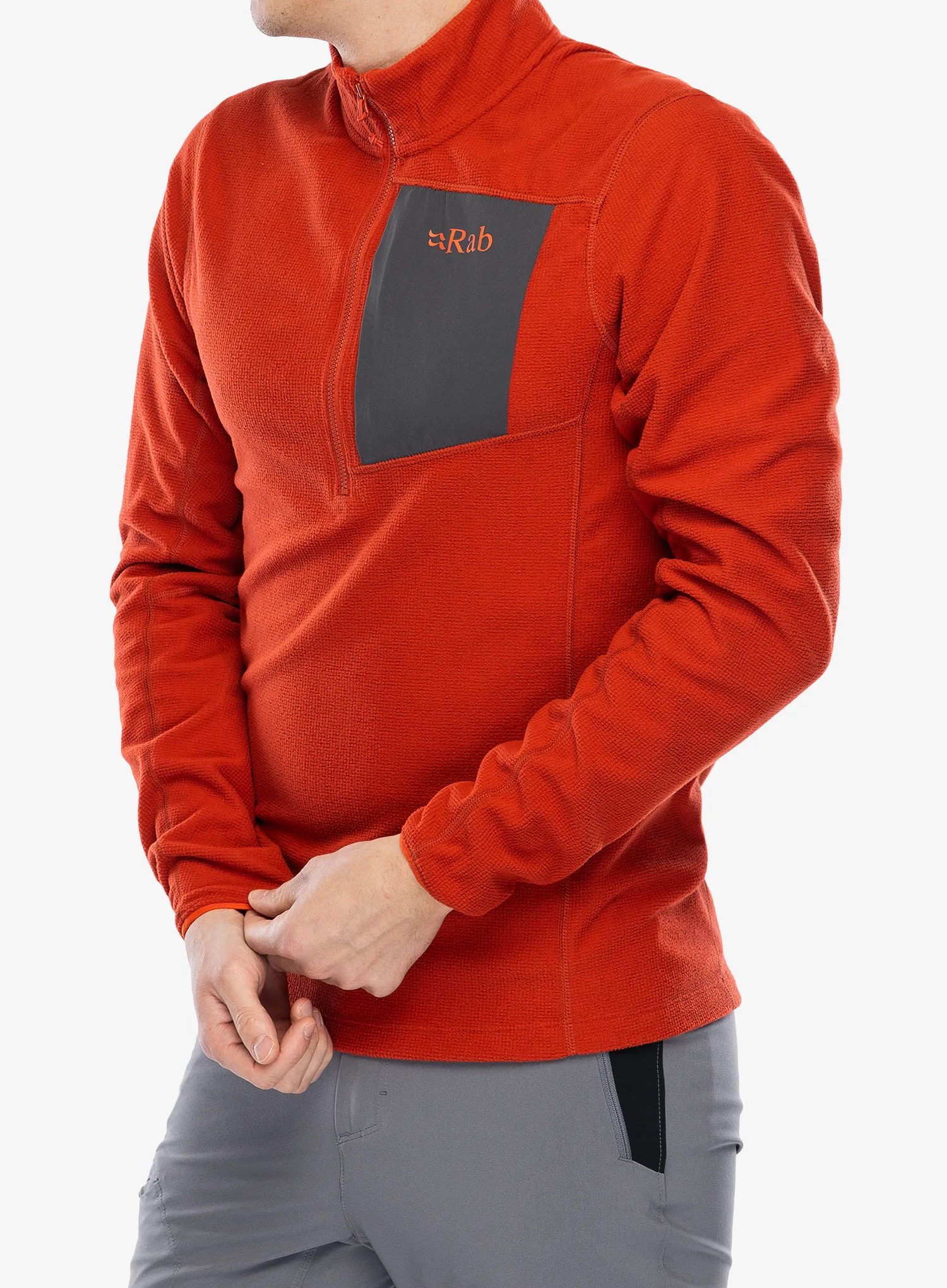 Mikina se zipem Rab Tecton Pull-On - red clay