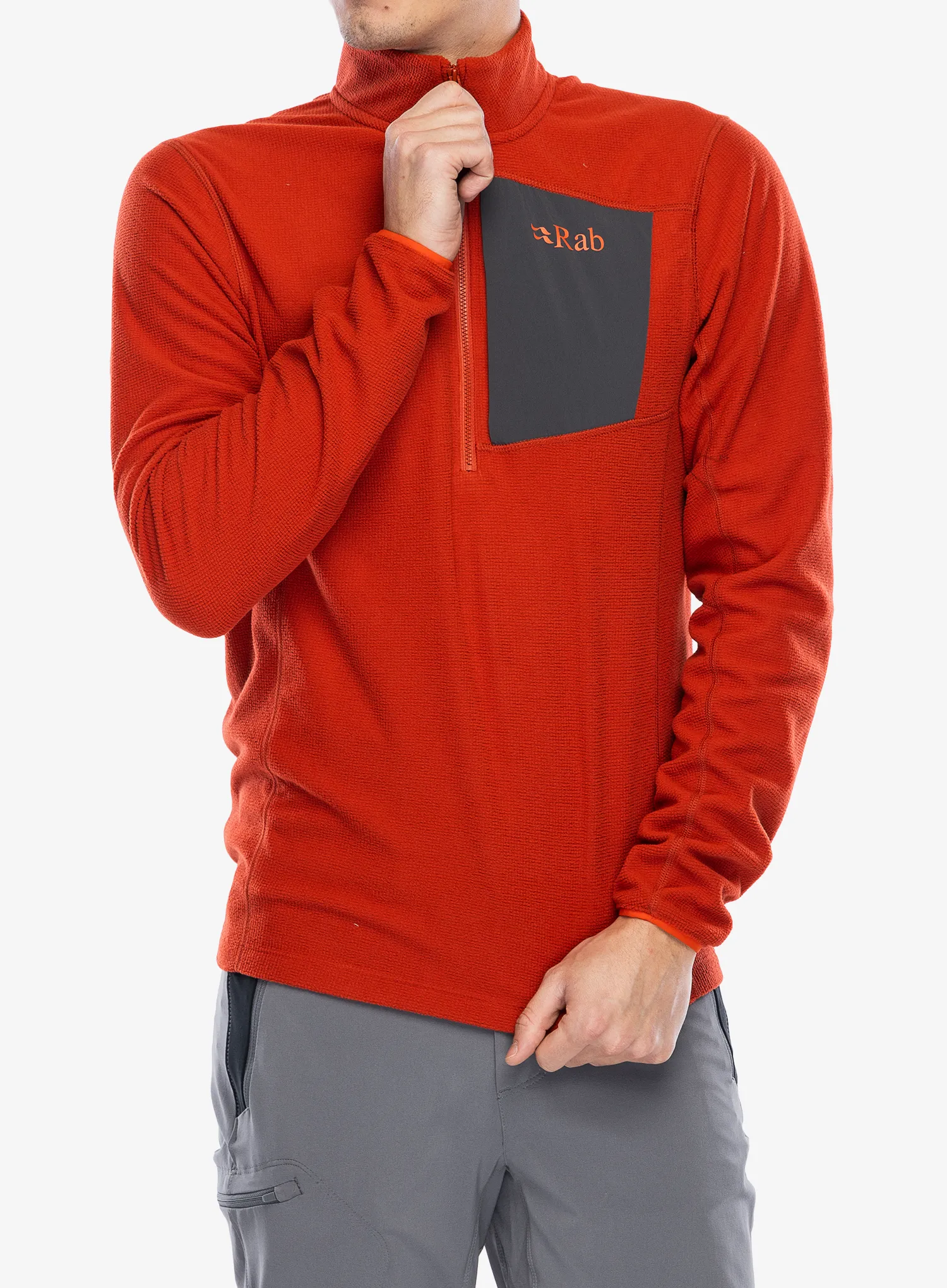 Mikina se zipem Rab Tecton Pull-On - red clay