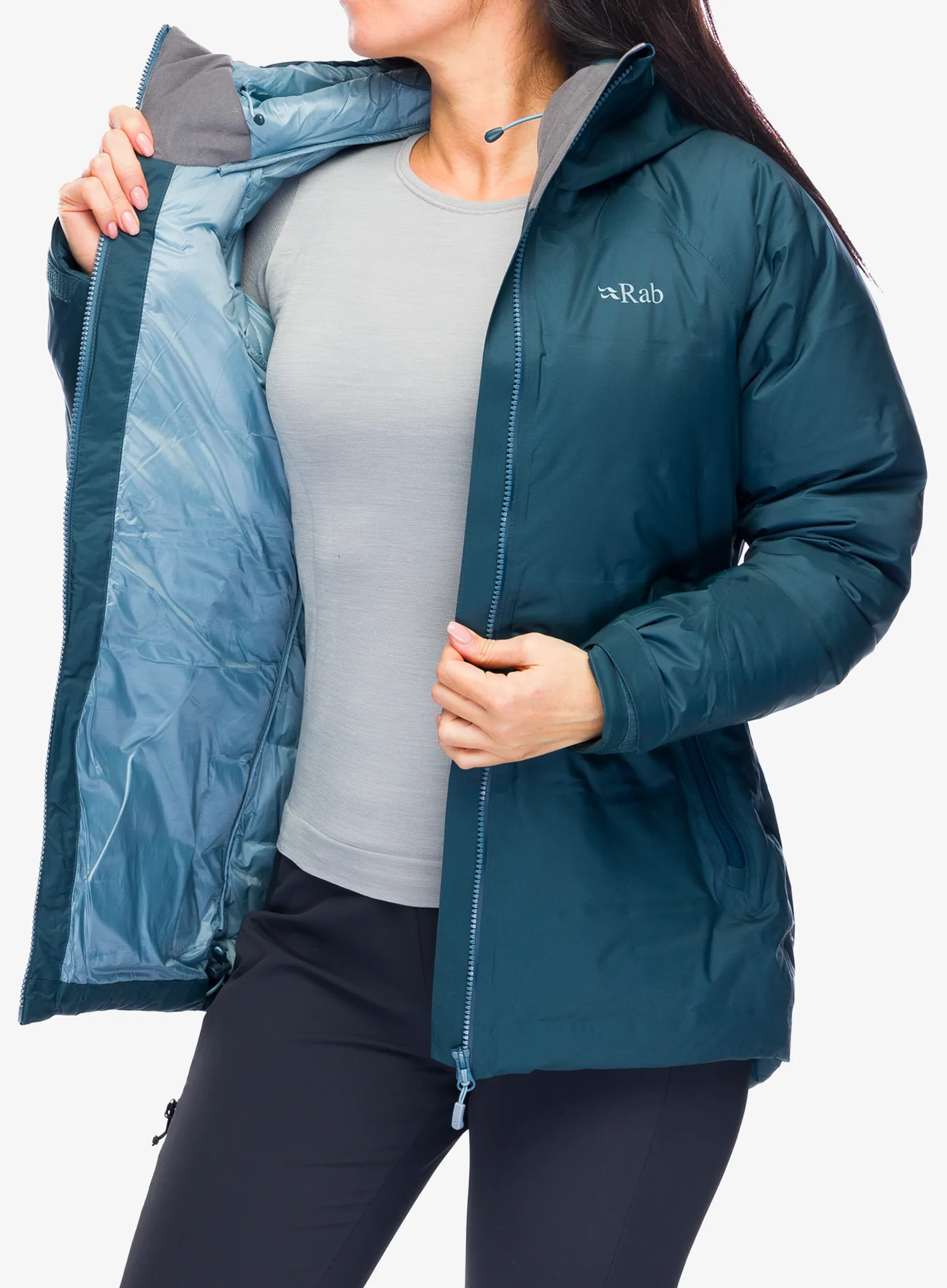 Dámská péřová bunda Rab Valiance Jacket - orion blue