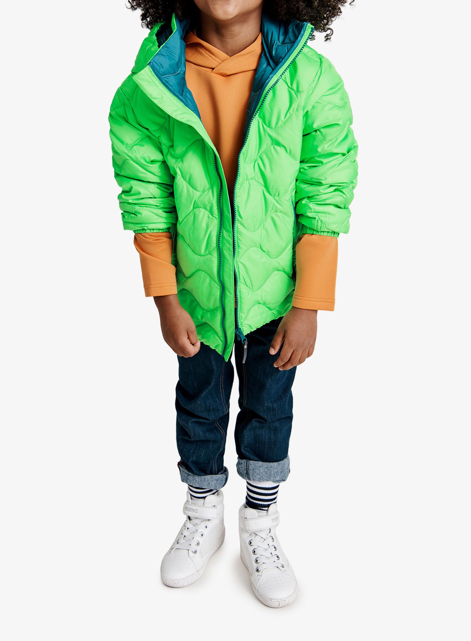 Dětská bunda Reima Fossila - neon green