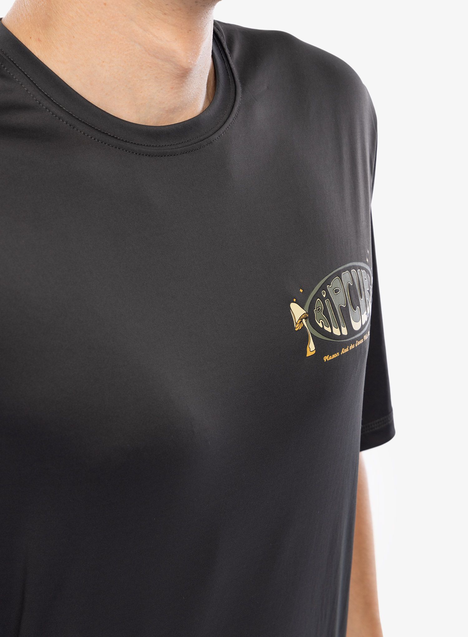 Rychleschnoucí triko Rip Curl Mason Pipe Surflite Upf S/S - washed black