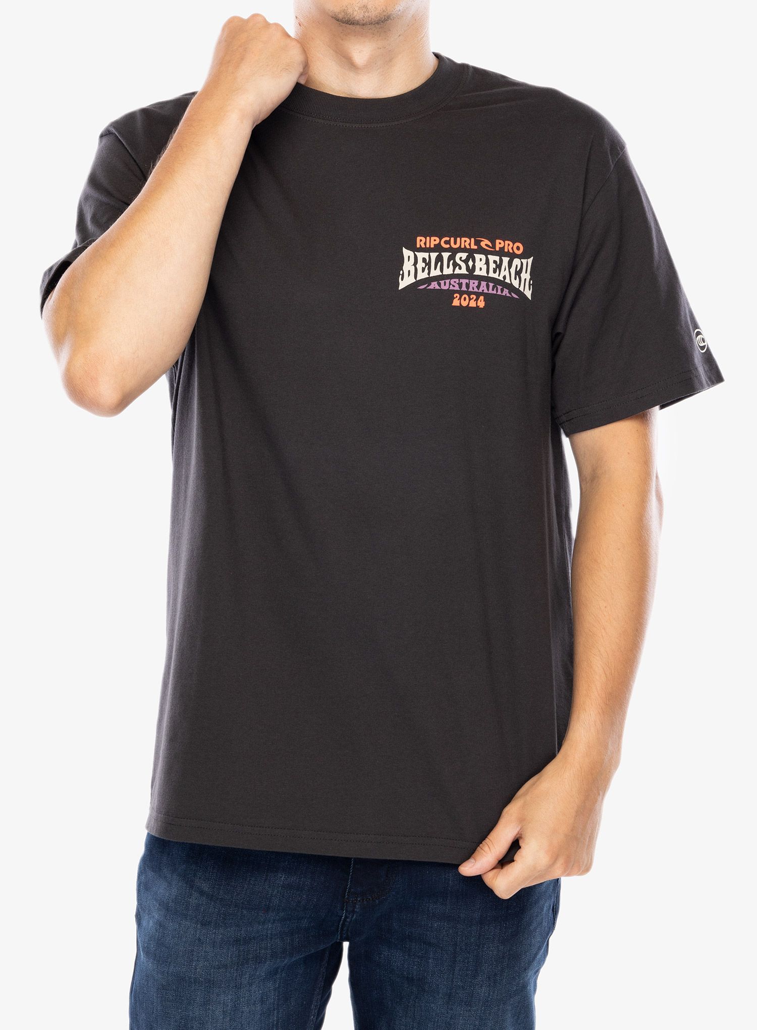 Bavlněné tričko Rip Curl Pro 24 Line Up Tee - washed black