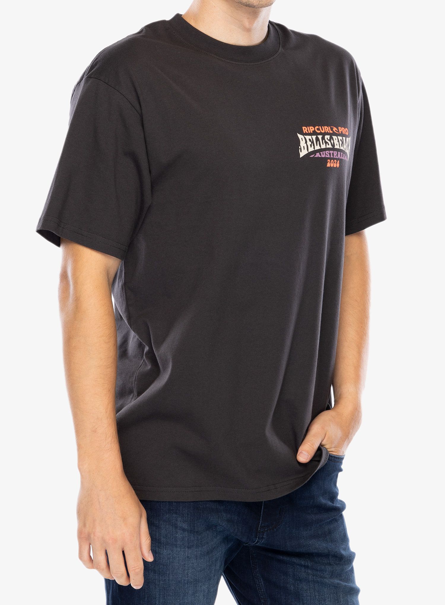 Bavlněné tričko Rip Curl Pro 24 Line Up Tee - washed black