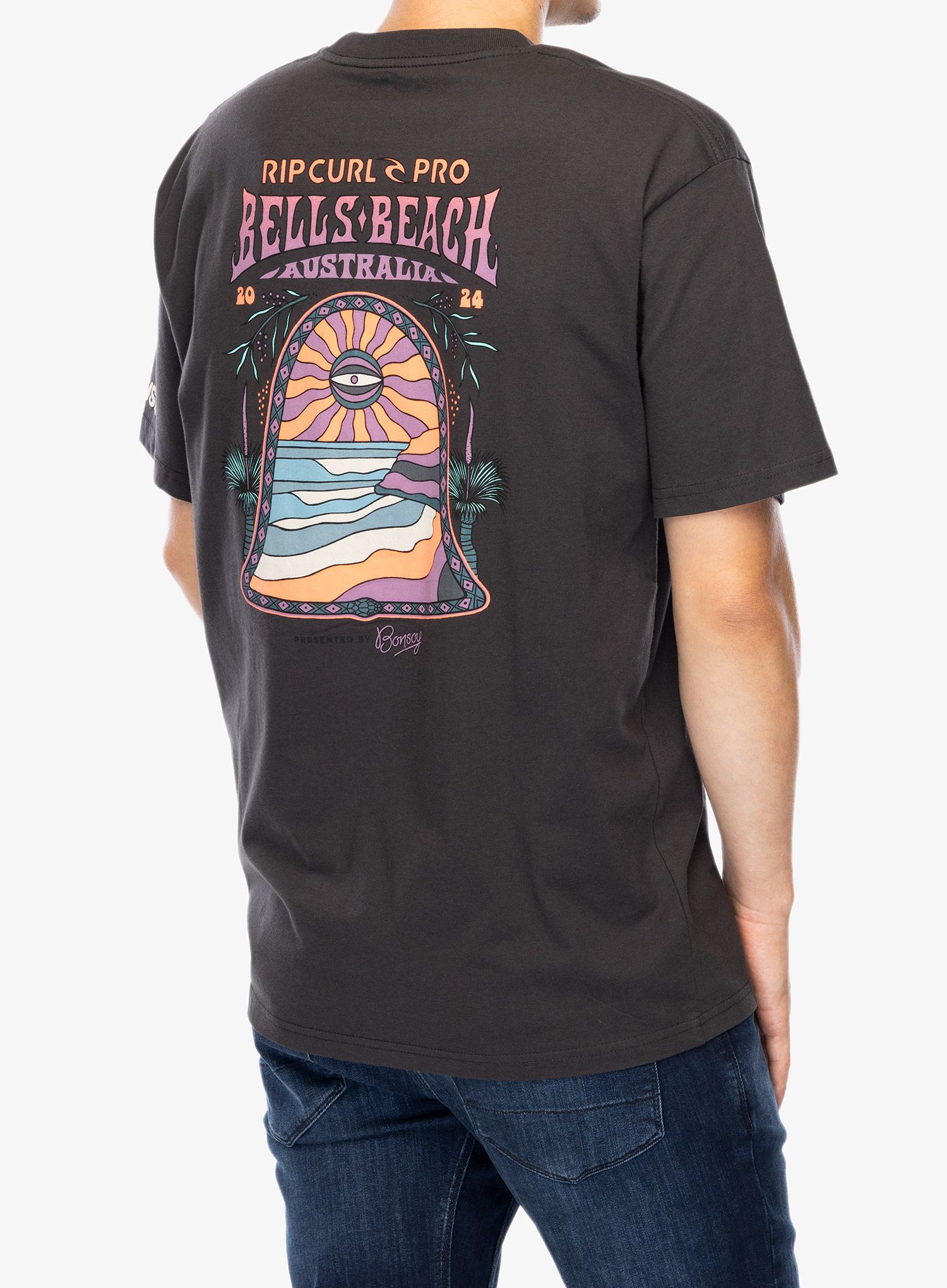 Bavlněné tričko Rip Curl Pro 24 Line Up Tee - washed black