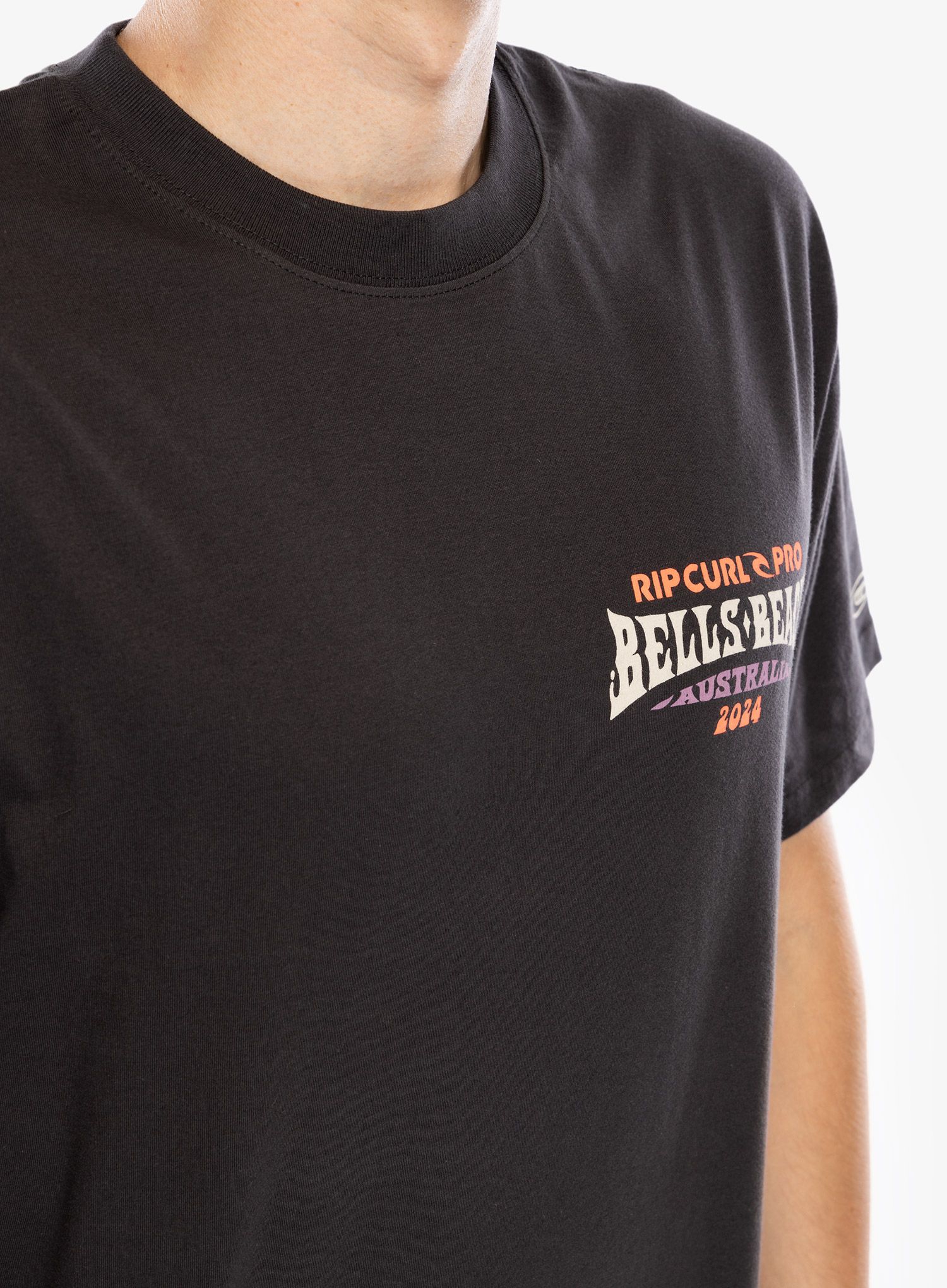 Bavlněné tričko Rip Curl Pro 24 Line Up Tee - washed black