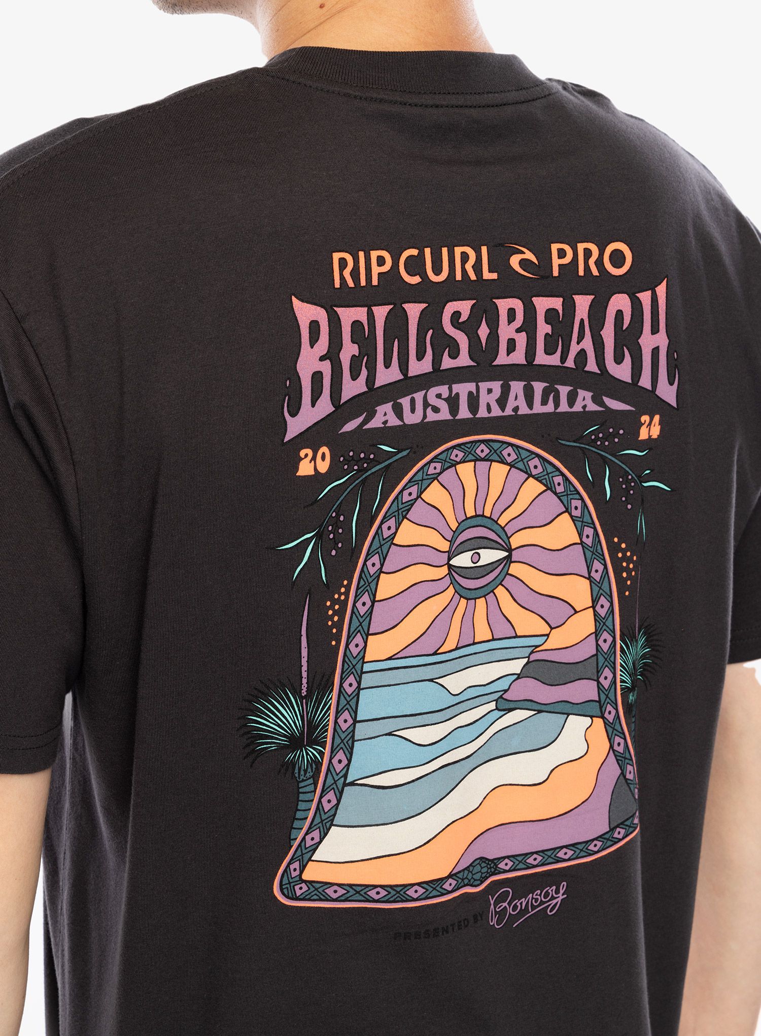 Bavlněné tričko Rip Curl Pro 24 Line Up Tee - washed black