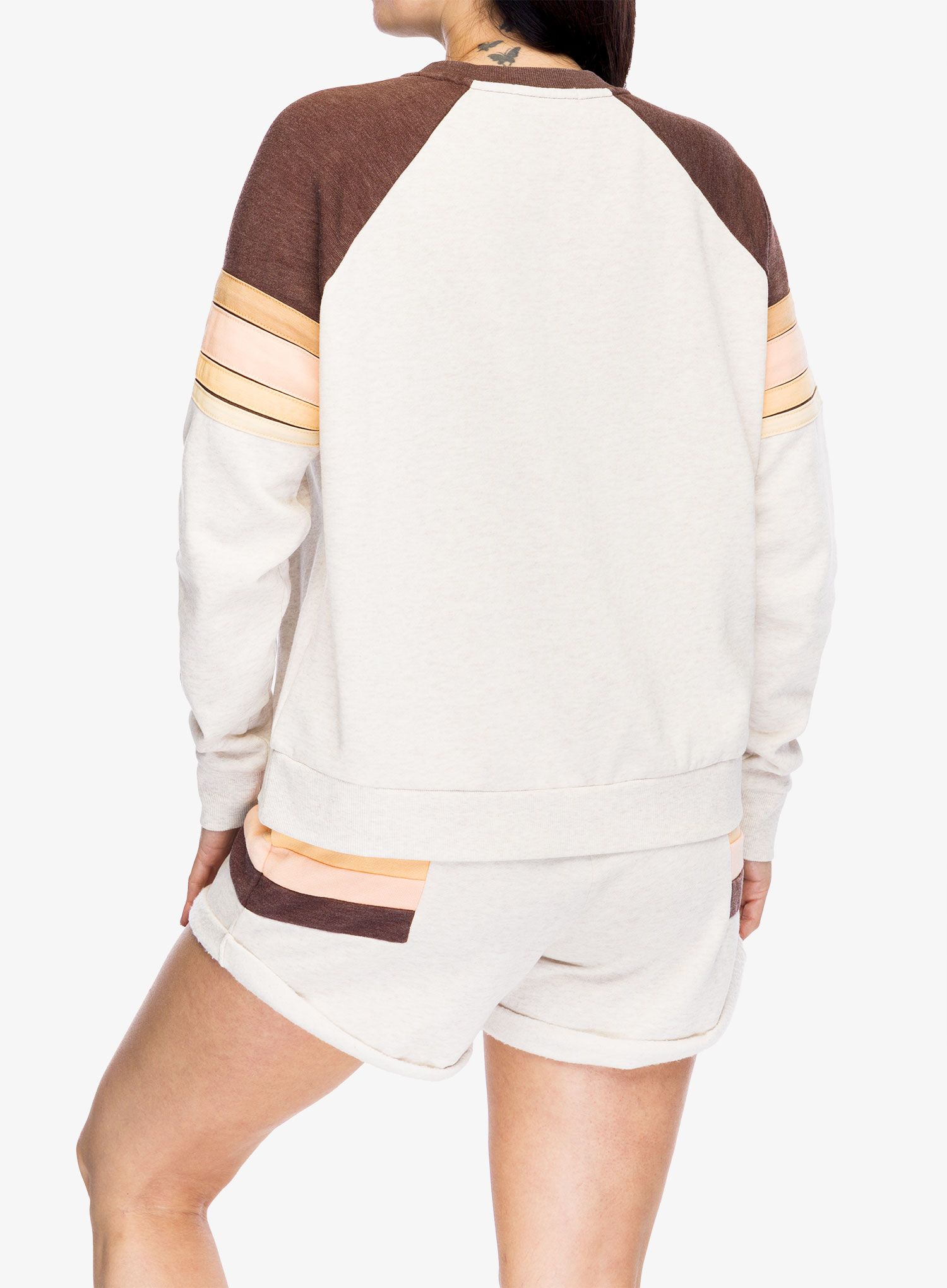 Dámská mikina bez kapuce Rip Curl Surf Revival Raglan Crew - oatmeal marle
