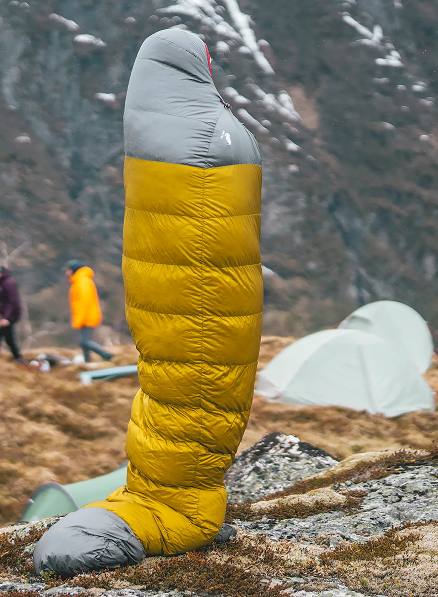 Péřový spacák Robens Couloir 350 (195 cm) - grey/yellow
