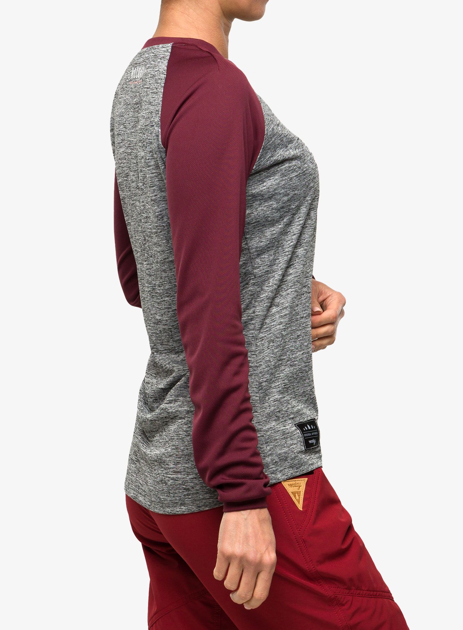 Cyklistická mikina dámská Rocday Camber - melange/burgundy