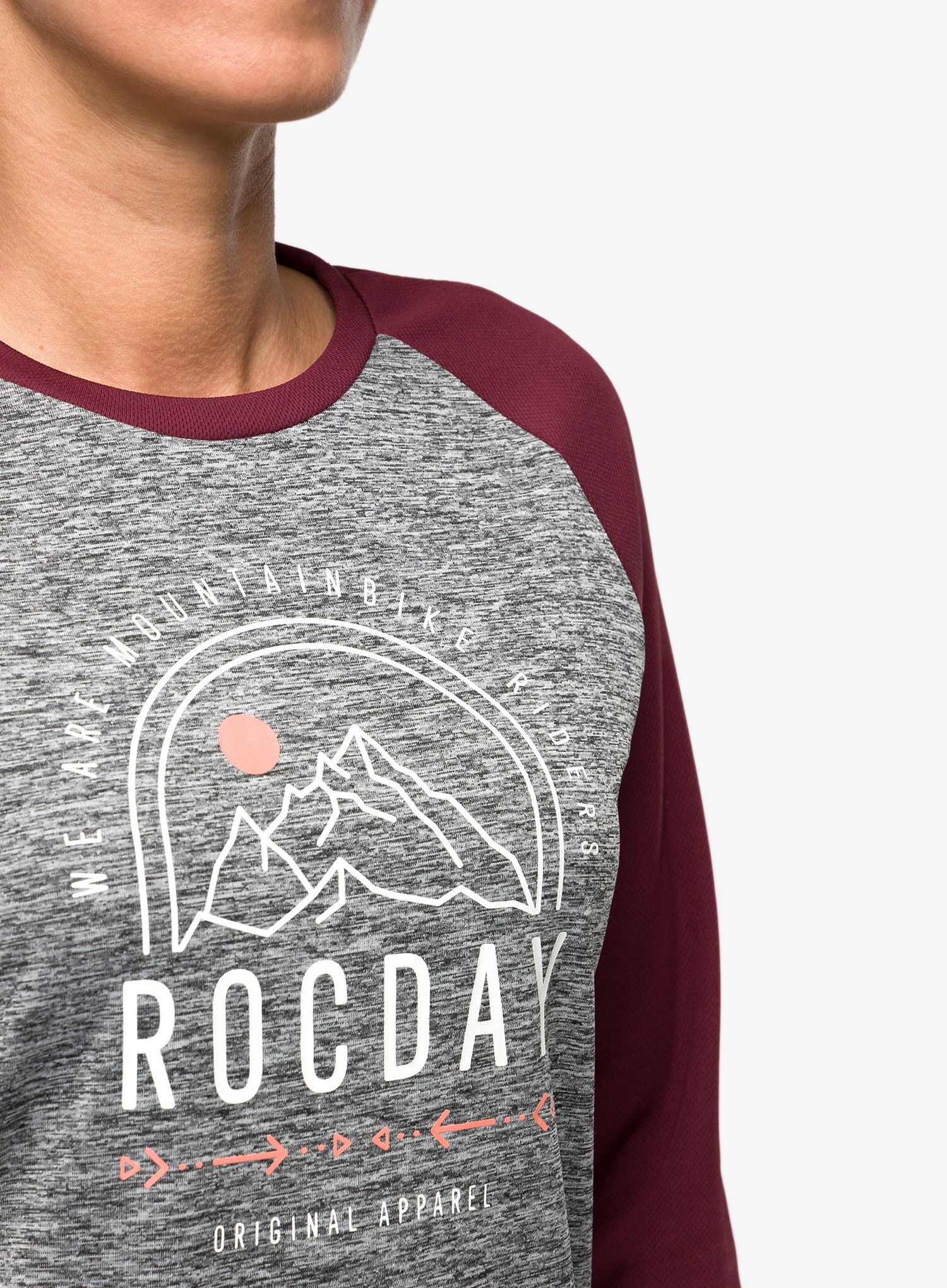 Cyklistická mikina dámská Rocday Camber - melange/burgundy
