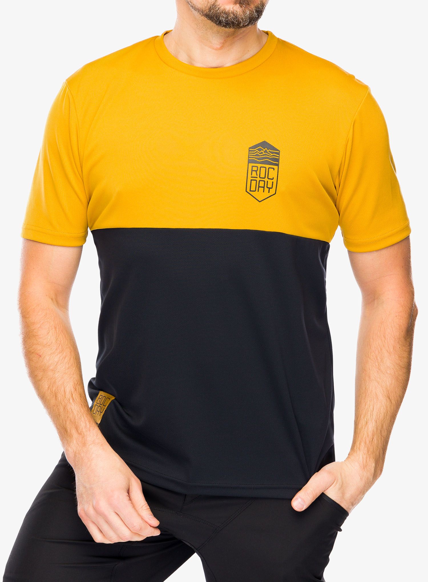 Cyklistické triko Rocday Double V2 - black/yellow
