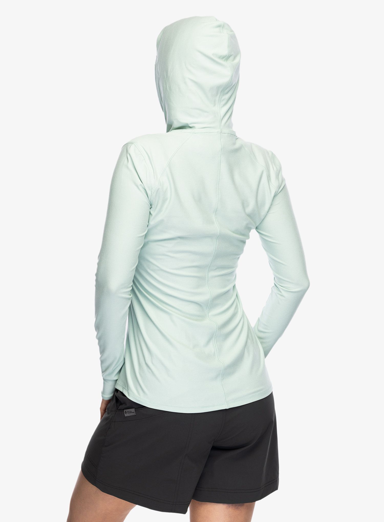 Dámská mikina s kapucí Royal Robbins Amp Lite Hoodie - surf spray htr