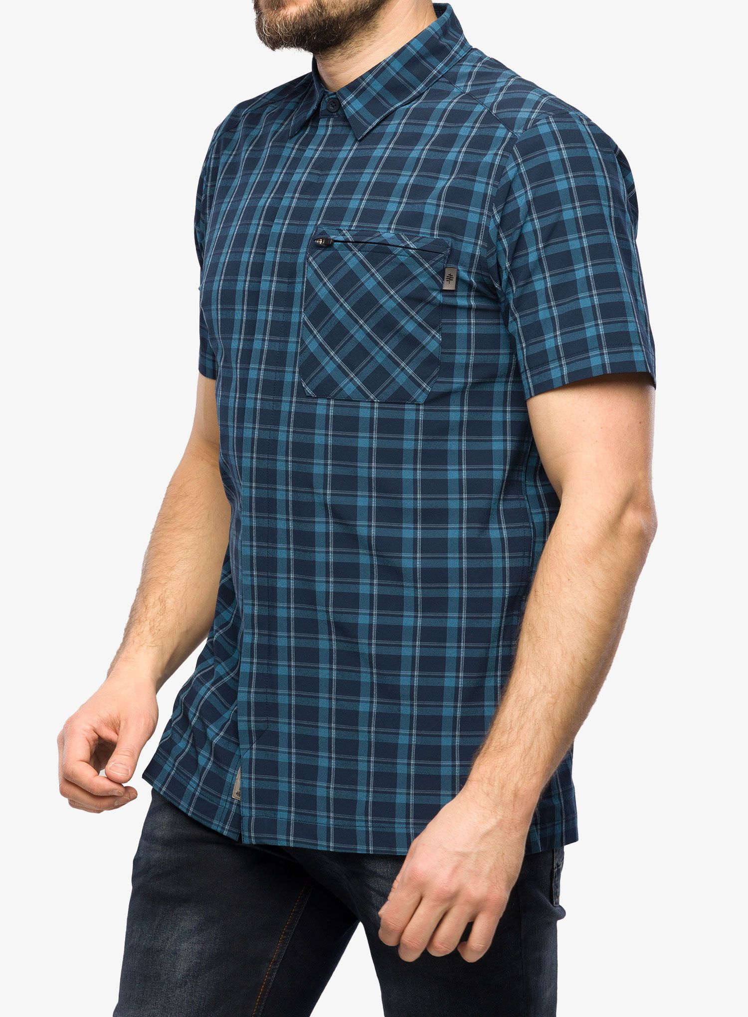 Košile Royal Robbins Amp Lite Plaid SS - dp blue cloverdale pld