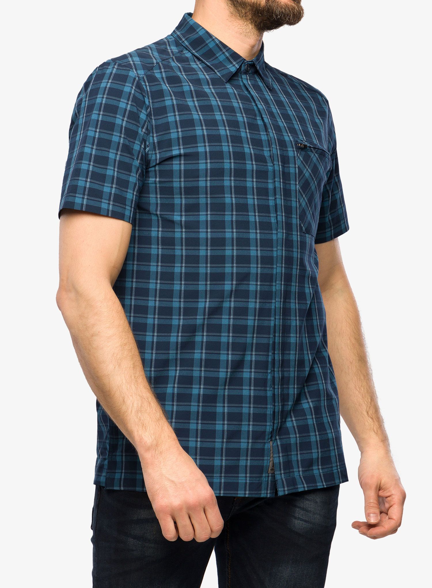 Košile Royal Robbins Amp Lite Plaid SS - dp blue cloverdale pld