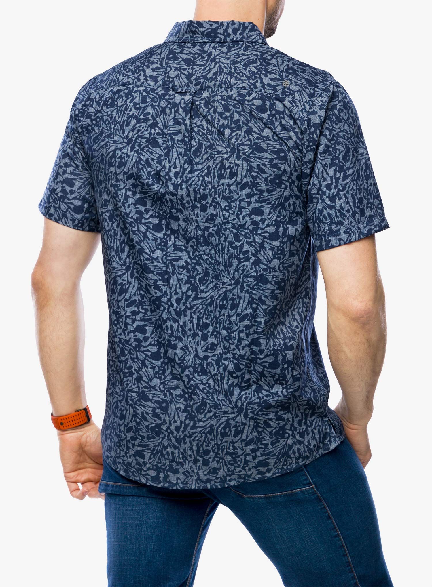 Košile Royal Robbins Amp Lite Printed S/S - deep blue fortuna pt