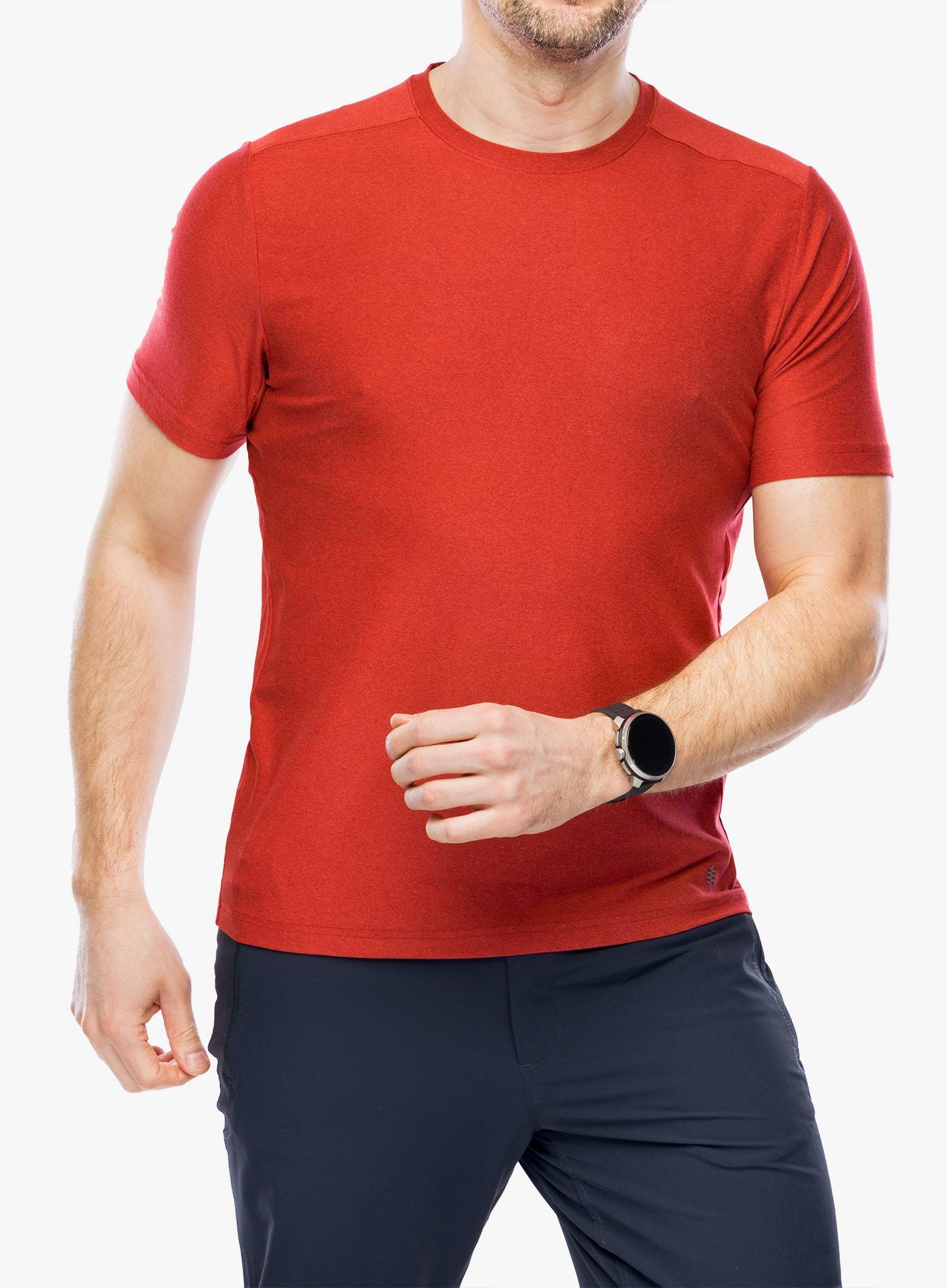 Rychleschnoucí triko Royal Robbins Amp Lite Tee - brick red htr