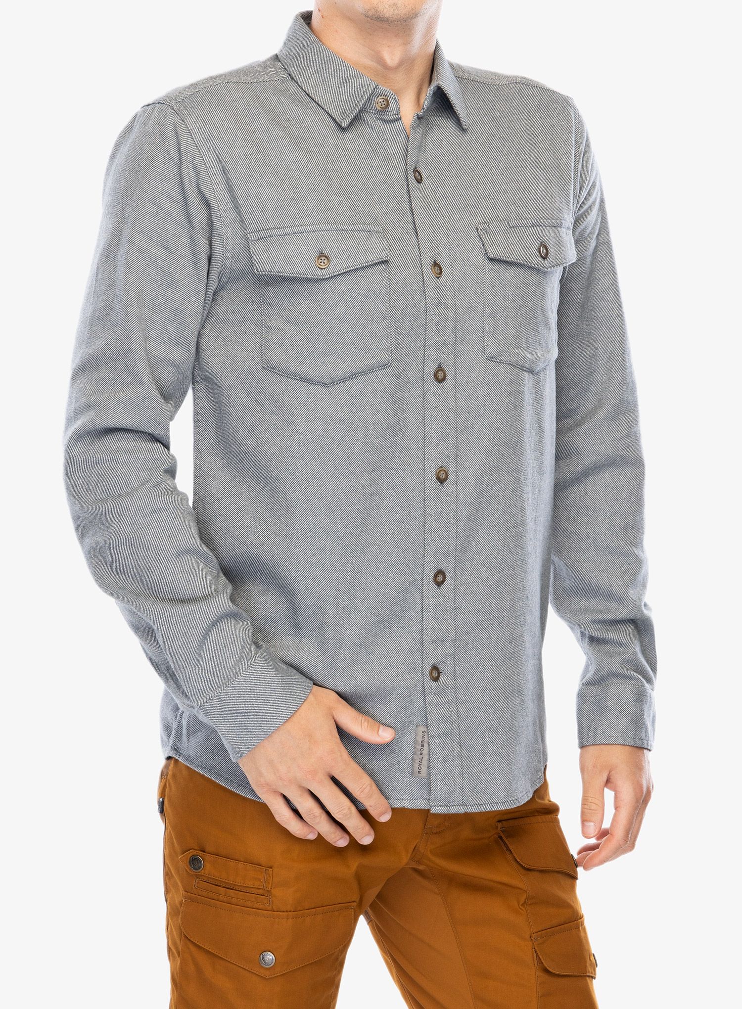 Košile Royal Robbins Bristol Cotton Twill LS - lt pewter