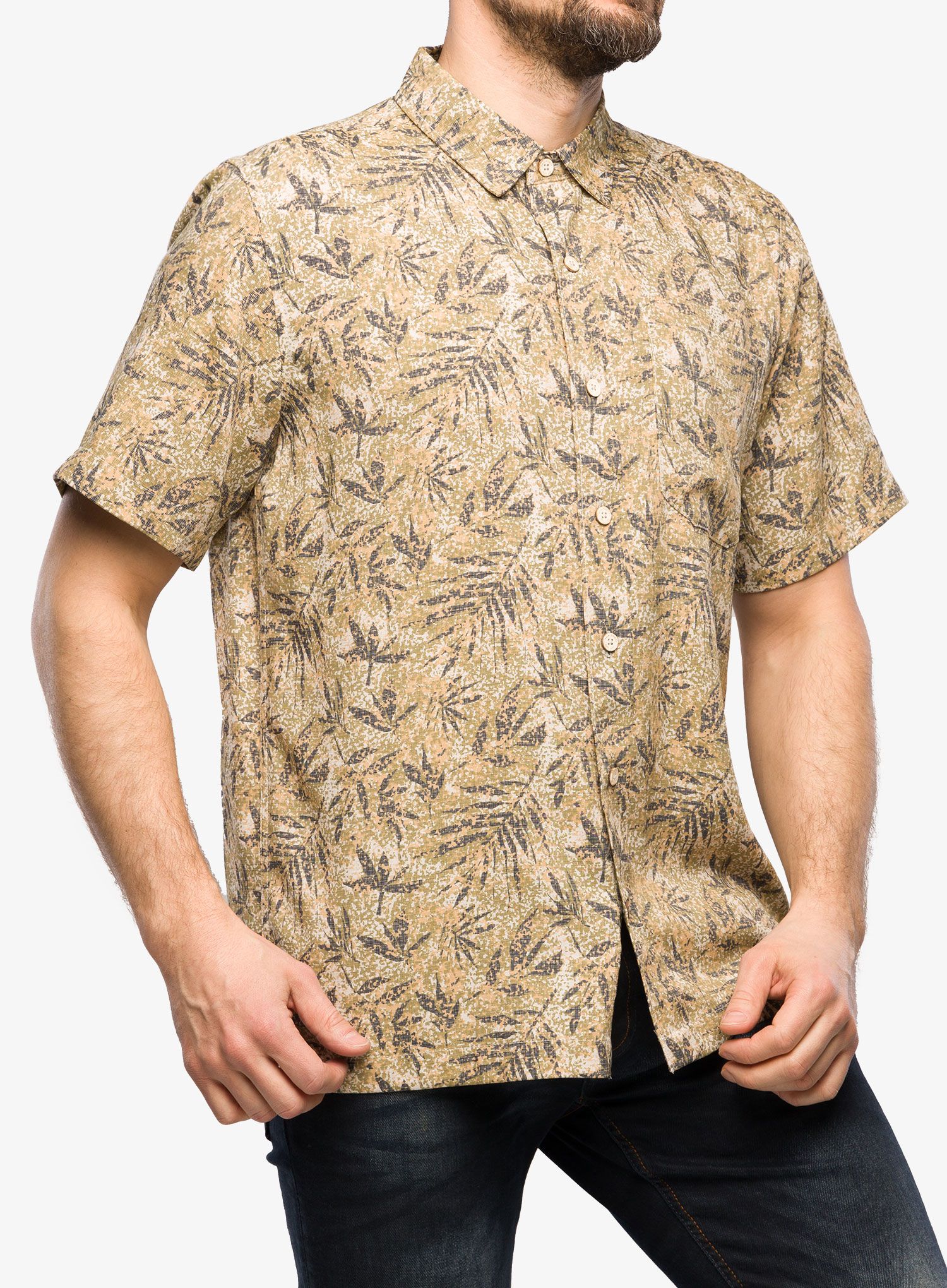 Košile Royal Robbins Comino Leaf S/S - forest roble pt