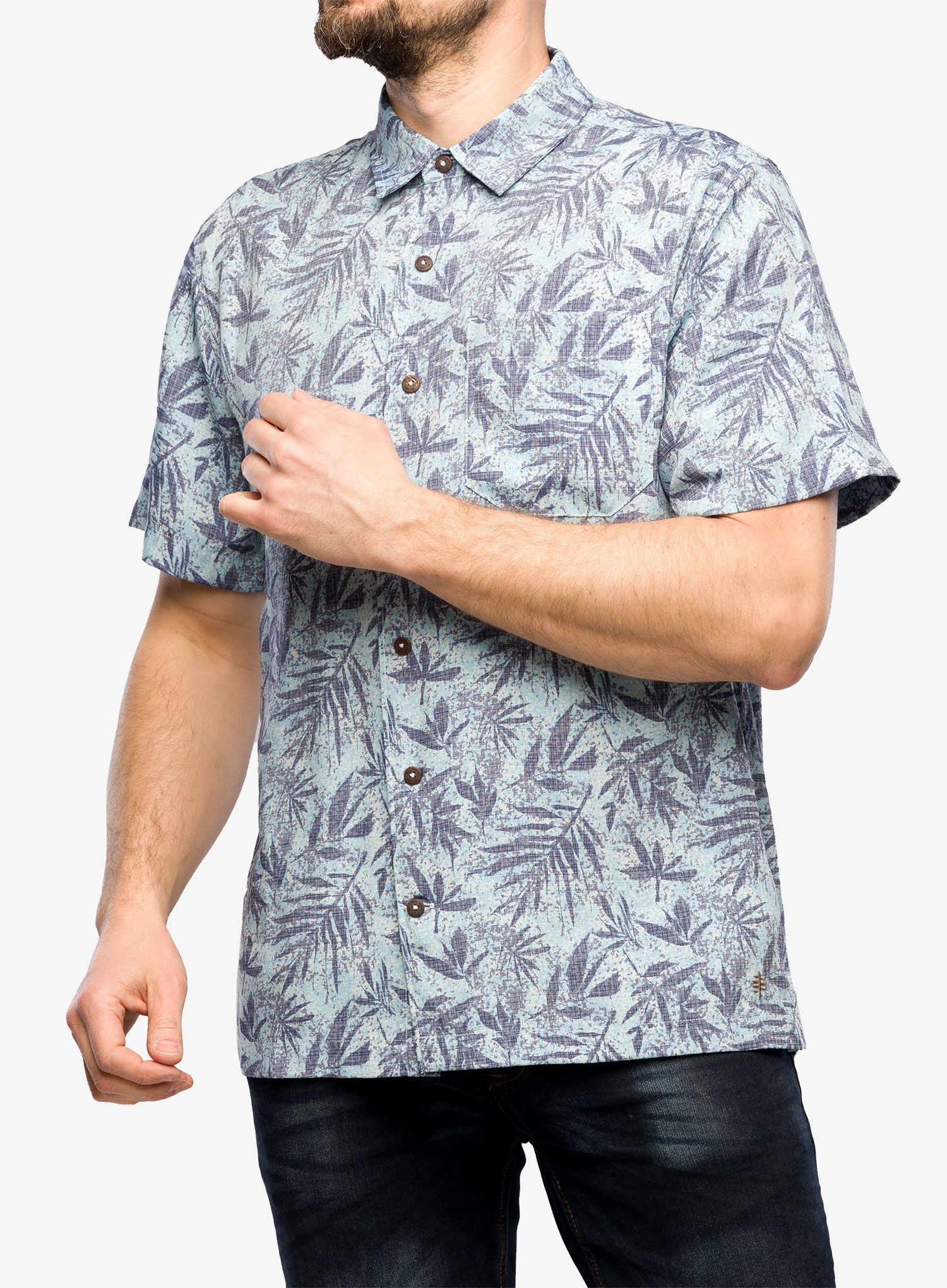 Košile Royal Robbins Comino Leaf S/S - sky blue roble pt