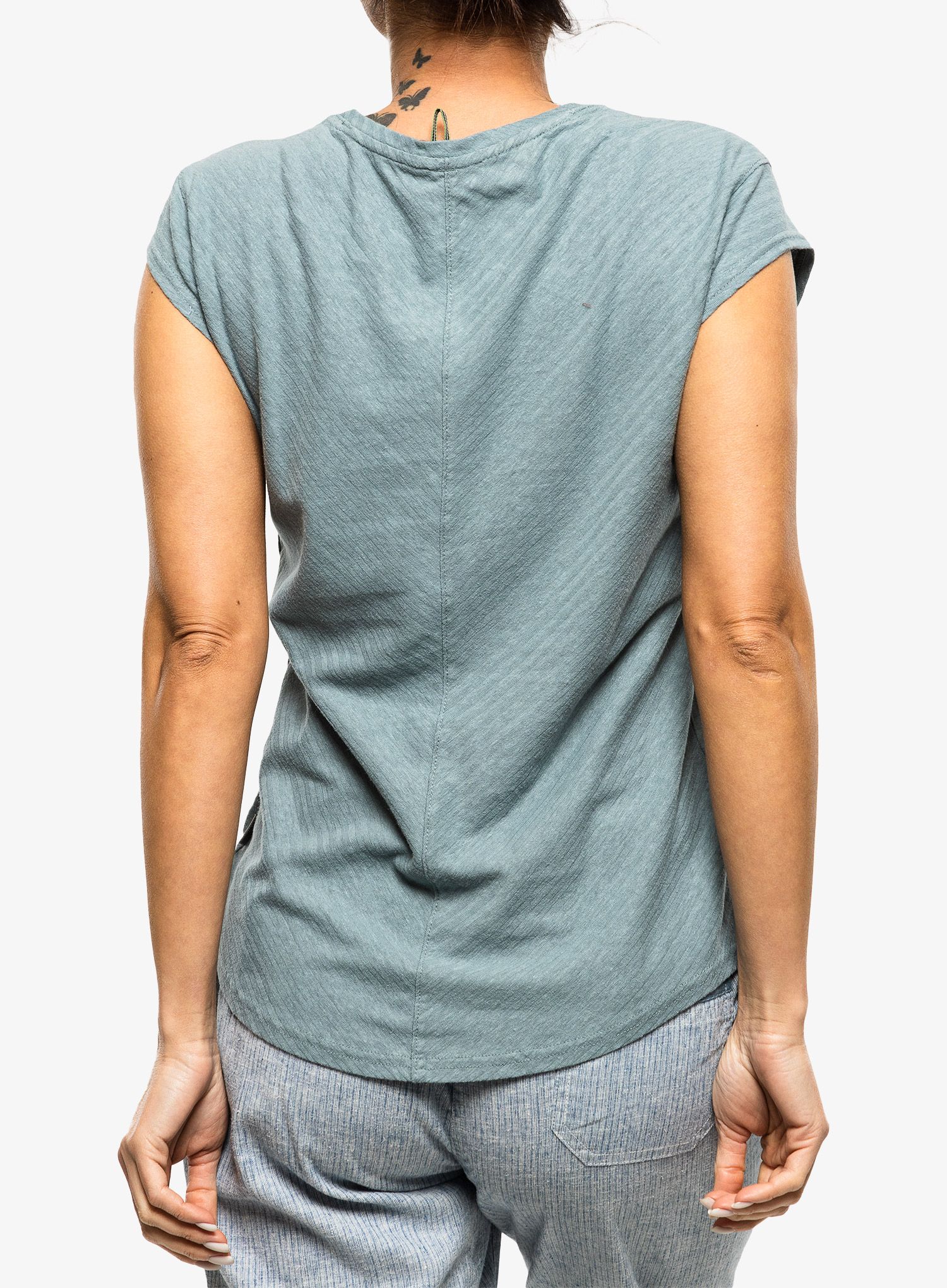 Dámské tričko Royal Robbins Vacationer V-Neck SS - lt slate