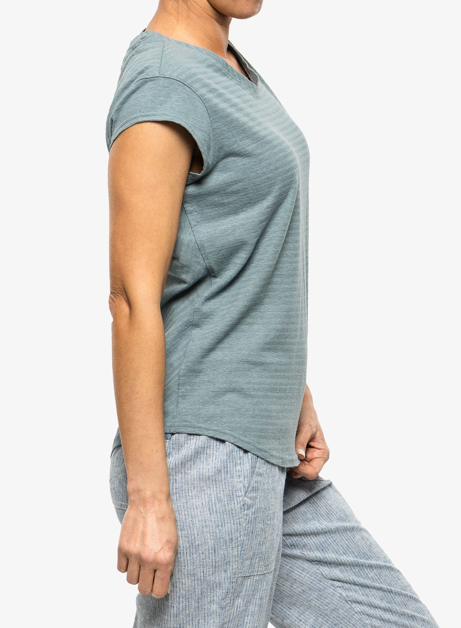 Dámské tričko Royal Robbins Vacationer V-Neck SS - lt slate